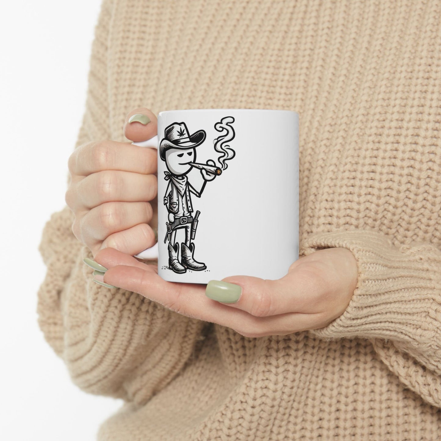 COWBOY STICK FIGURE - WEED Coffee Mug (11oz) Dual Sided
