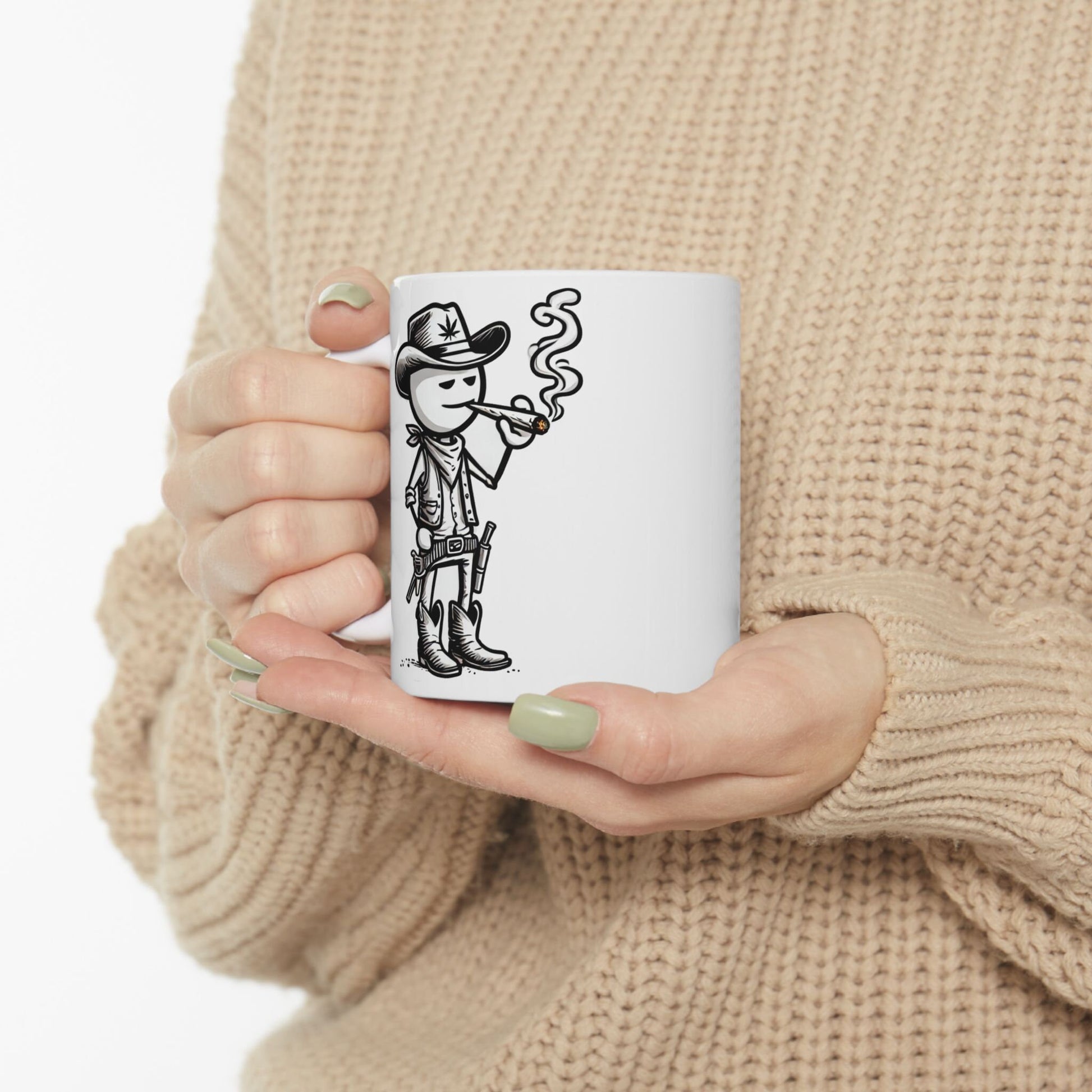 COWBOY STICK FIGURE - WEED Coffee Mug (11oz) Dual Sided