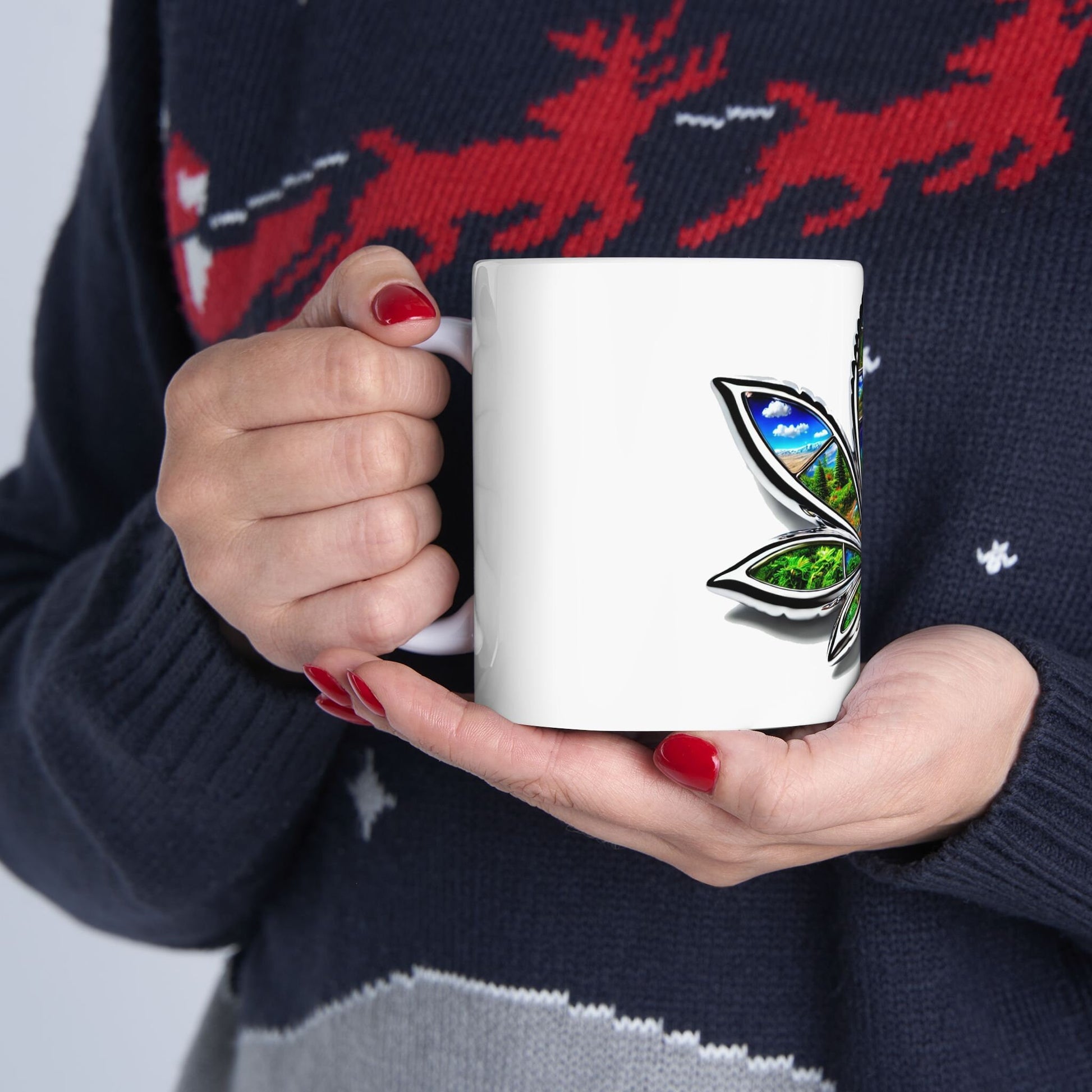 DIMENSIONAL 420 LEAF - Cannabis Coffee Mug (11oz)