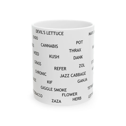 WEED WORDS MUG - Cannabis Coffee Mug (11oz)