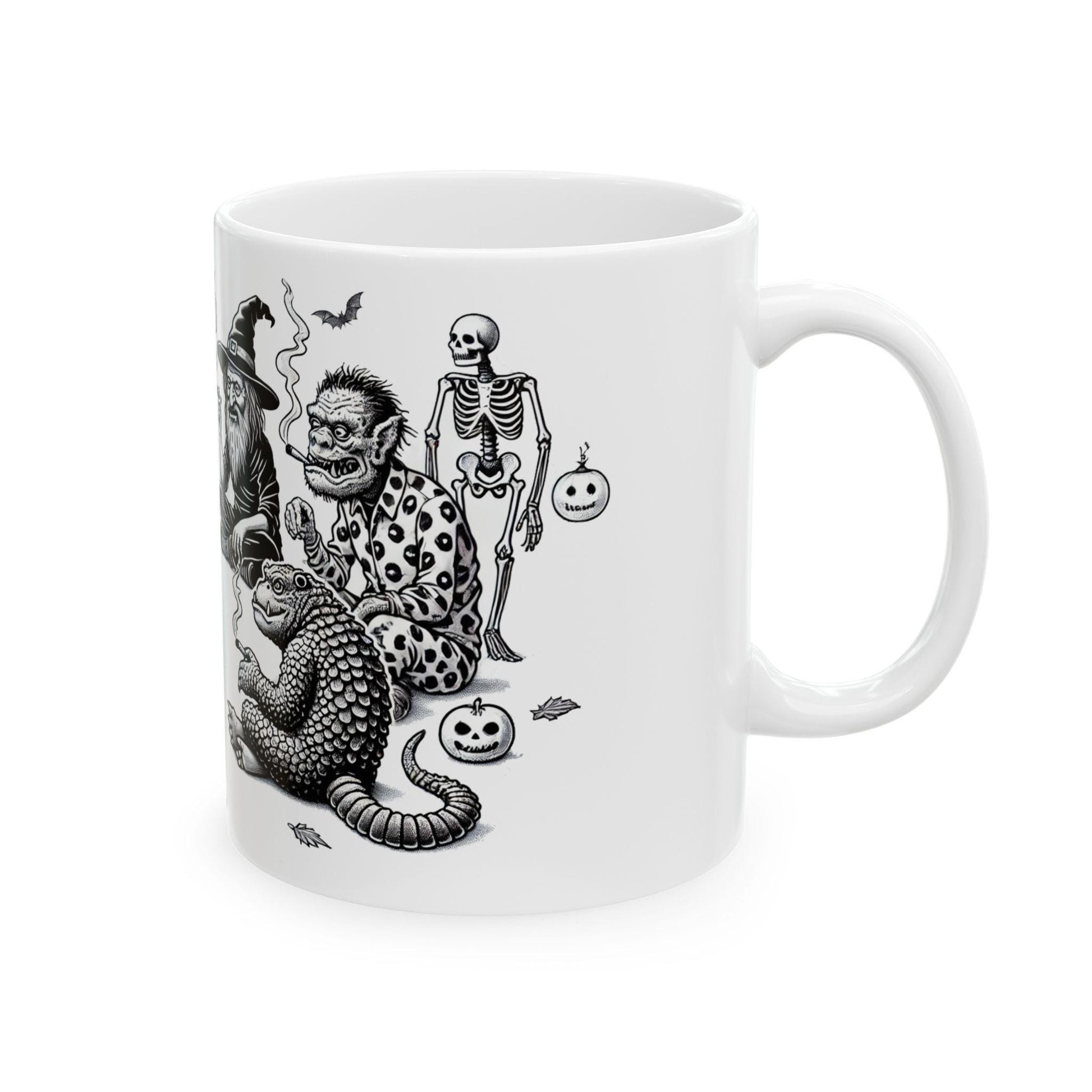 HALLOWEEN SMOKE CIRCLE - Weed Coffee Mug (11oz) - Halloween Gift for Weed Smokers, Stoners, Growers; Wake & Bake / 420 Mug / Marijuana Gift