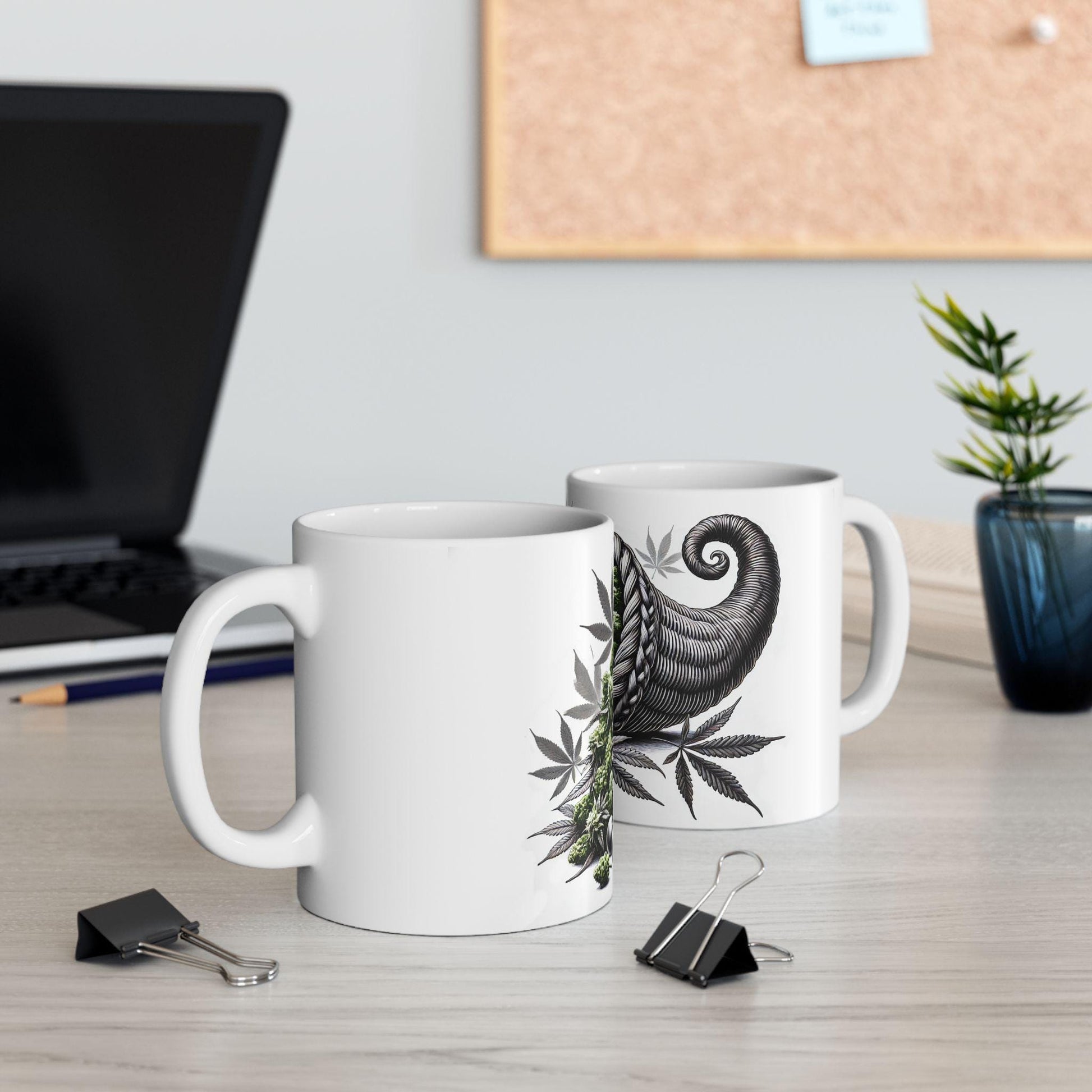 420 CORNUCOPIA - Weed Coffee Mug (11oz) - Thanksgiving Gift for Weed Smokers, Stoners, Growers; Wake & Bake / 420 Mug, Weed / Marijuana Gift