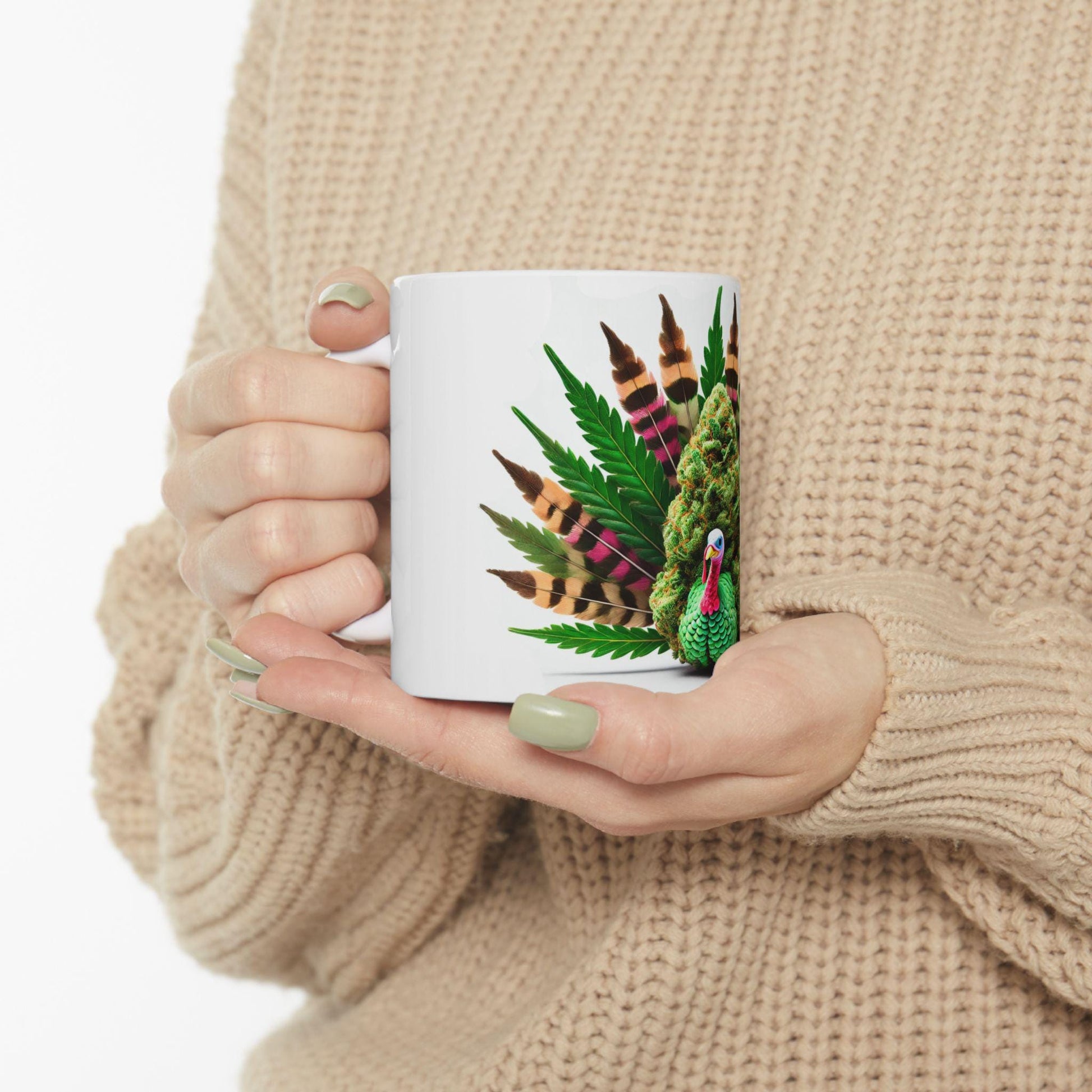 420 TURKEY - Weed Coffee Mug (11oz) - Thanksgiving Gift for Weed Smokers, Stoners, Growers; Wake & Bake / 420 Mug, Weed / Marijuana Gift