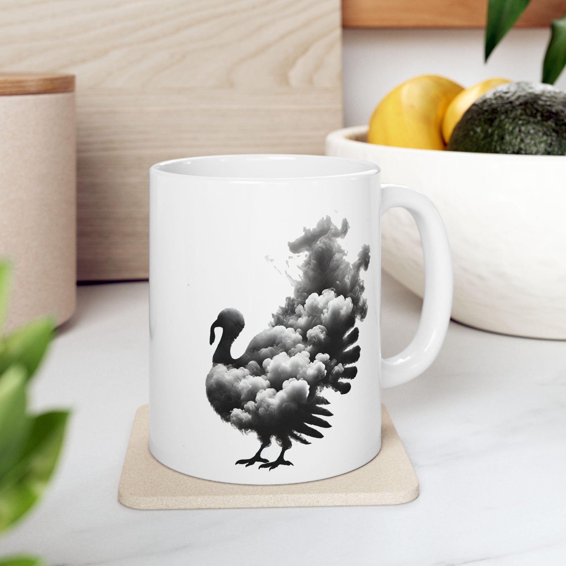 SMOKEY TURKEY - Weed Coffee Mug (11oz) - Thanksgiving Gift for Weed Smokers, Stoners, Growers; Wake & Bake / 420 Mug, Weed / Marijuana Gift