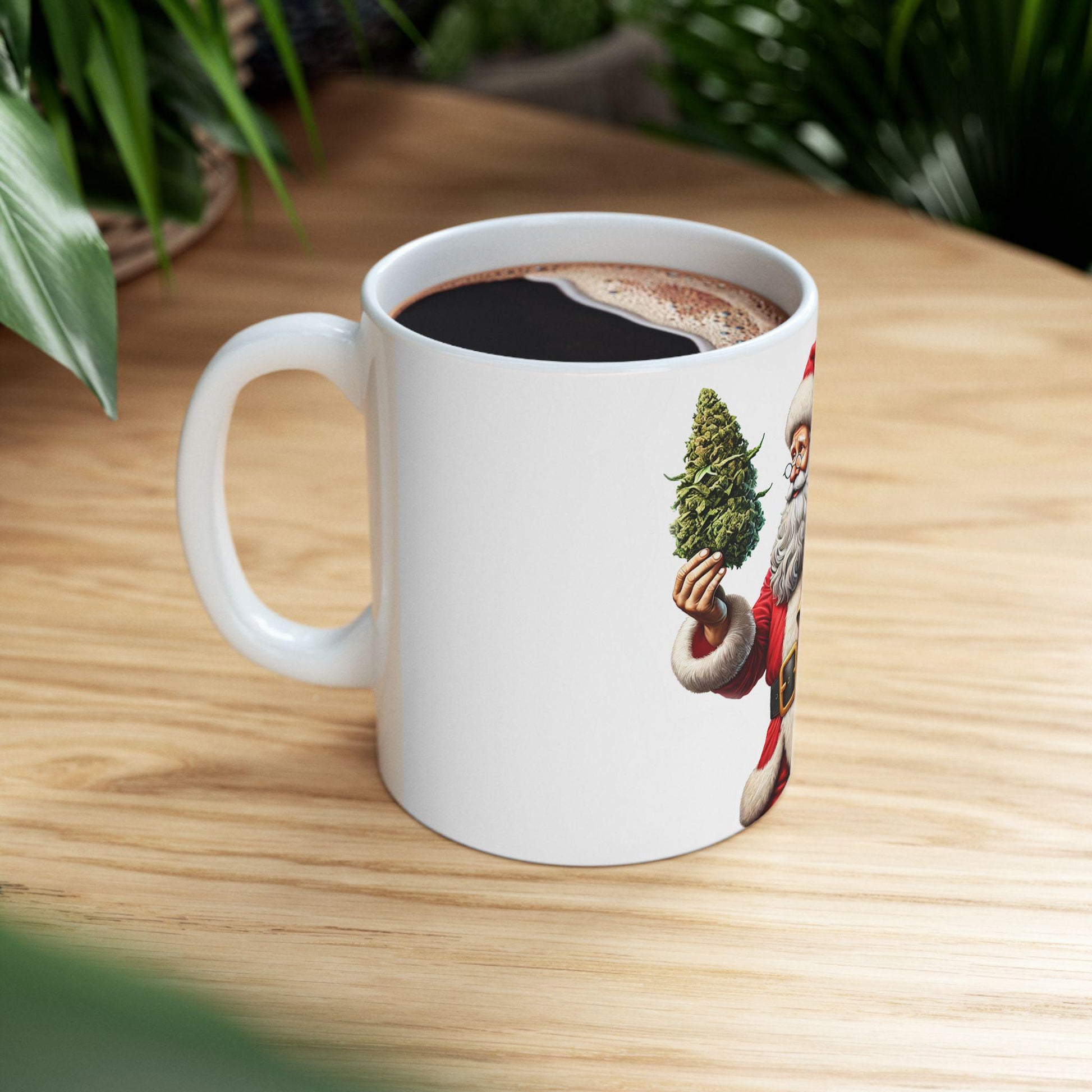WEED SANTA - Weed Coffee Mug (11oz) - Christmas Gift for Weed Smokers, Stoners, Growers; Wake & Bake / 420 Mug, Weed / Christmas Mug
