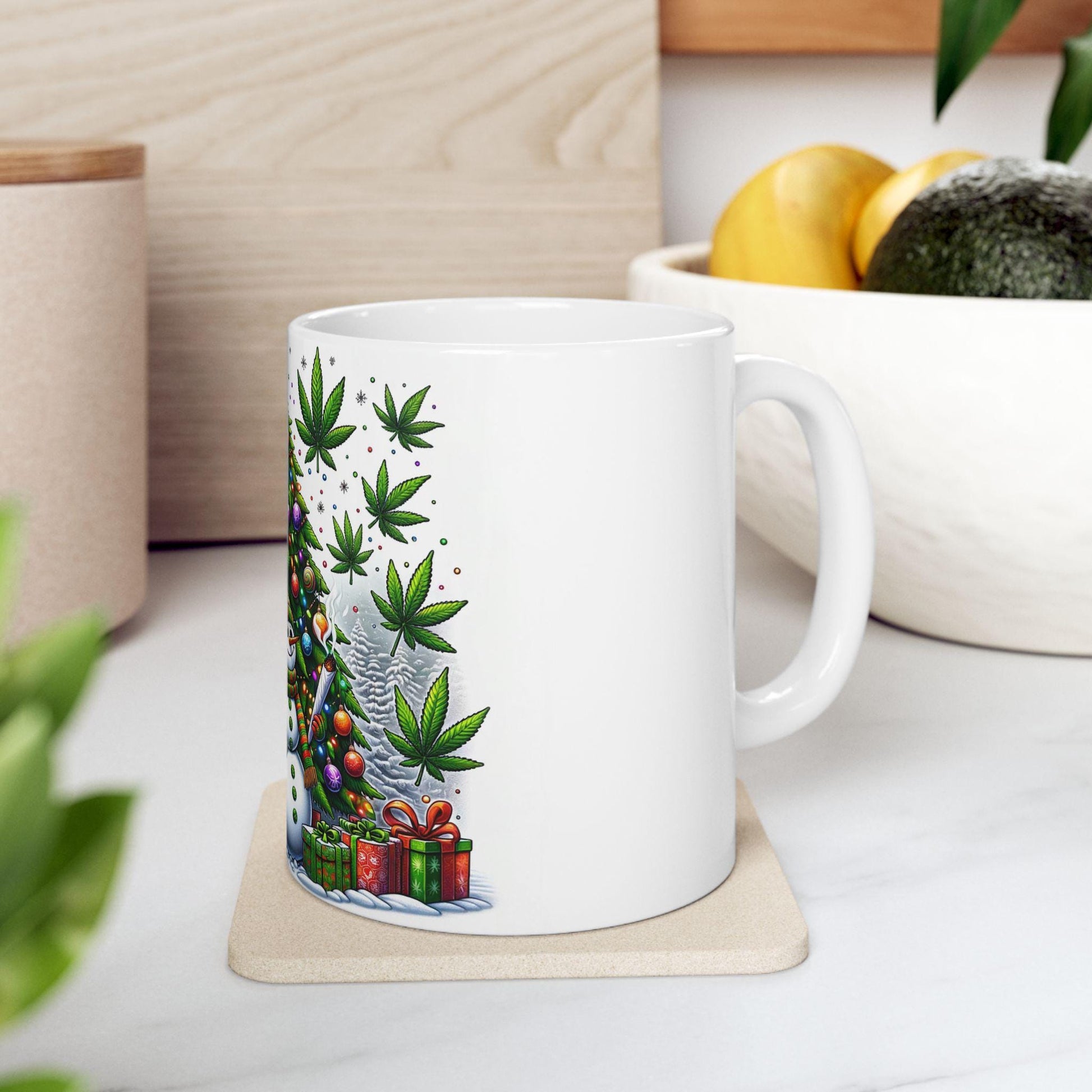 STONER CHRISTMAS - Weed Coffee Mug (11oz) - 420 Christmas Gift for Weed Smokers, Stoners, Growers; Wake & Bake / 420 Mug, Weed Christmas Mug