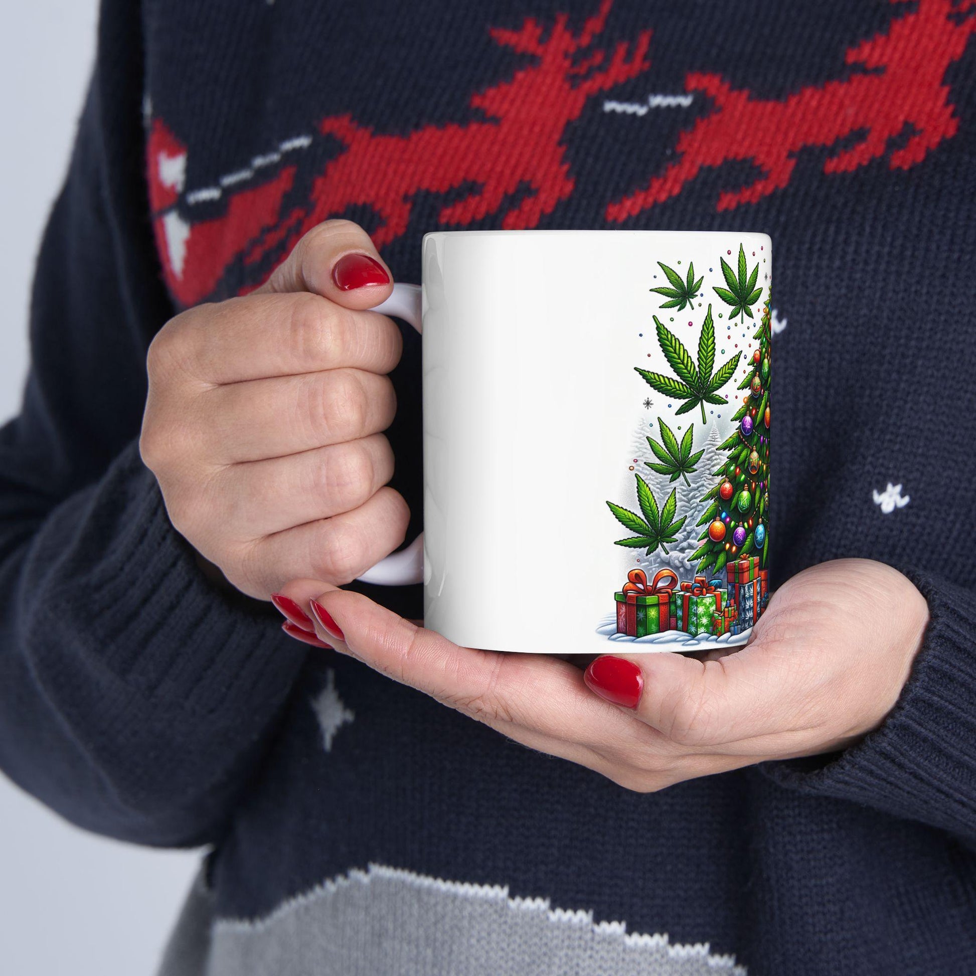 STONER CHRISTMAS - Weed Coffee Mug (11oz) - 420 Christmas Gift for Weed Smokers, Stoners, Growers; Wake & Bake / 420 Mug, Weed Christmas Mug