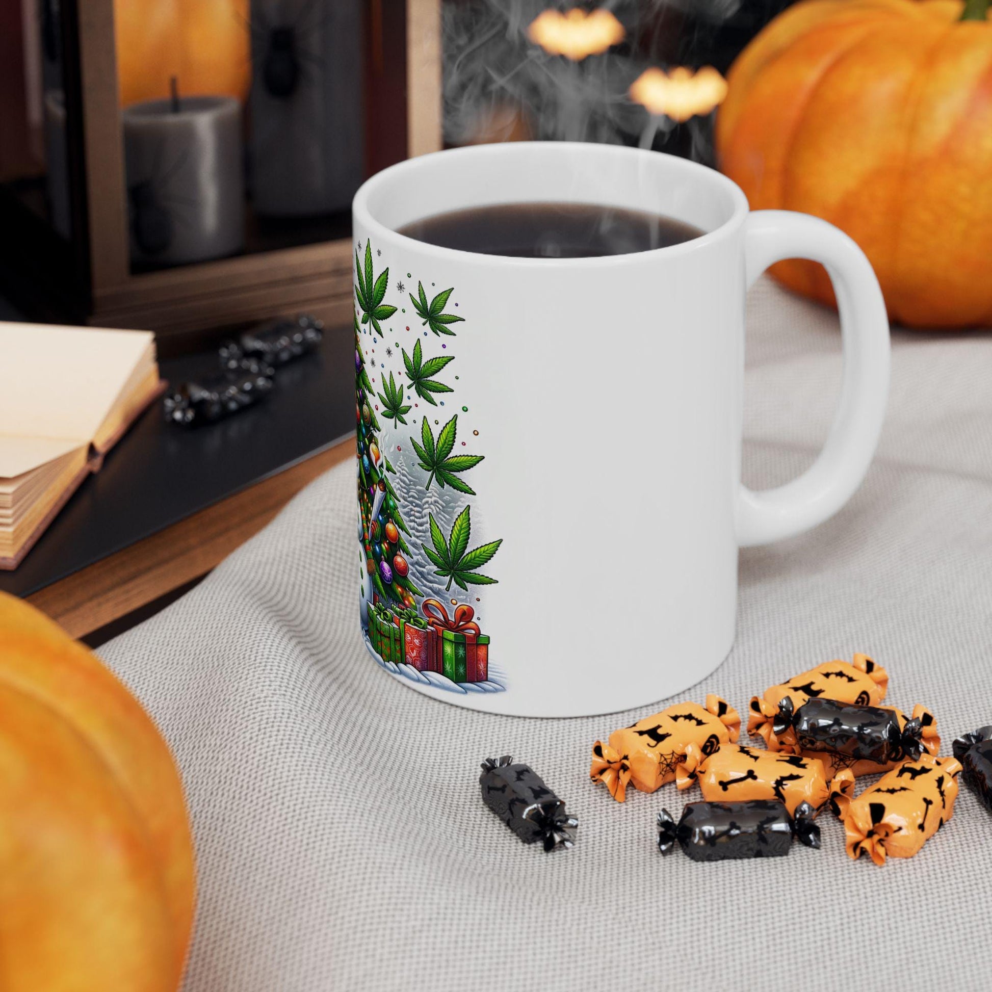 STONER CHRISTMAS - Weed Coffee Mug (11oz) - 420 Christmas Gift for Weed Smokers, Stoners, Growers; Wake & Bake / 420 Mug, Weed Christmas Mug