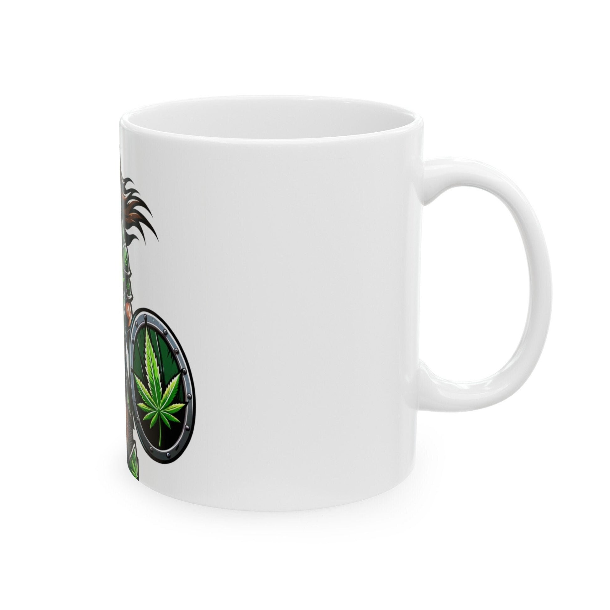 WEED WARRIOR - Weed Coffee Mug (11oz) - Perfect Weed Gift for Weed Smokers, Stoners, Growers; Wake and Bake / 420 Weed / Marijuana Gift