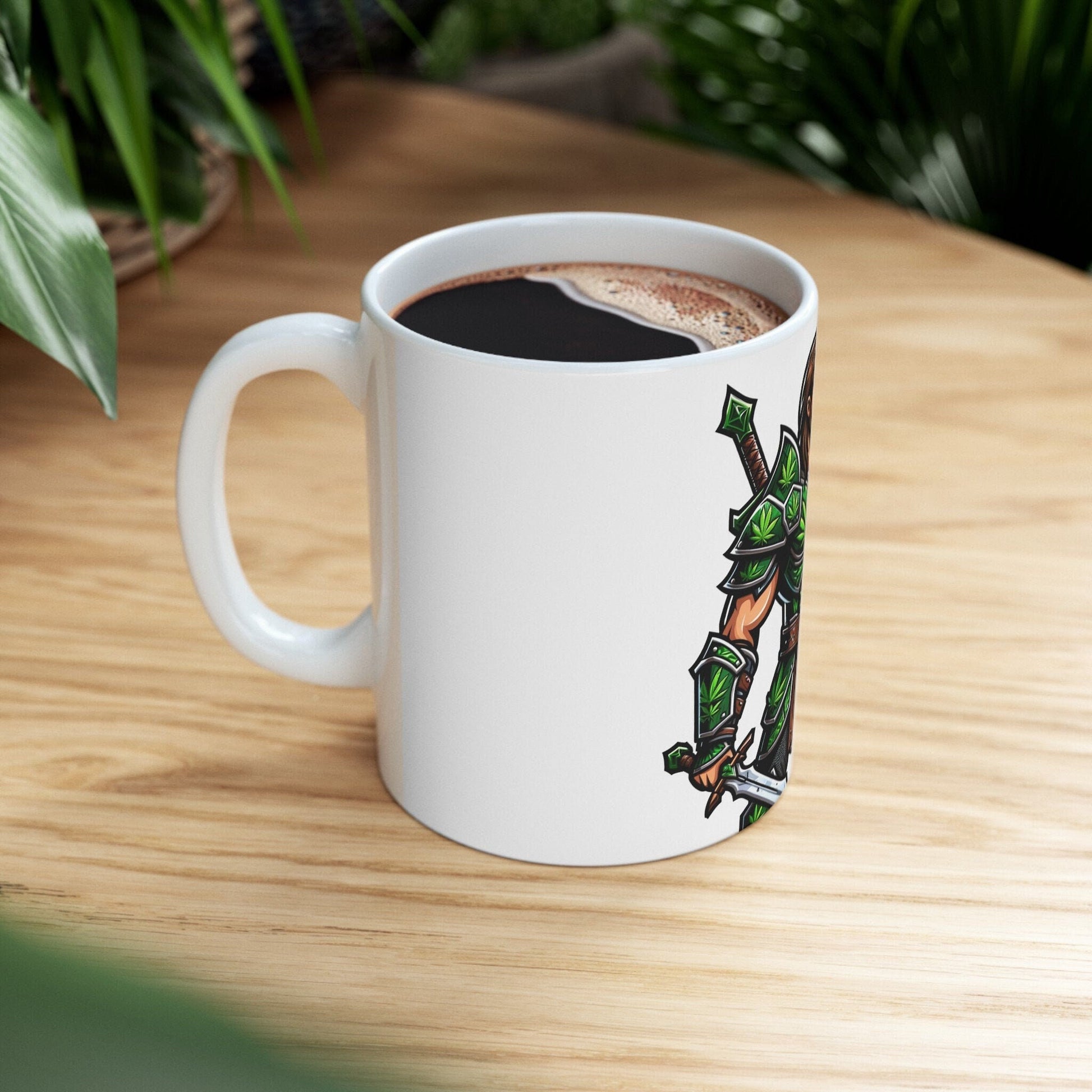 WEED WARRIOR - Weed Coffee Mug (11oz) - Perfect Weed Gift for Weed Smokers, Stoners, Growers; Wake and Bake / 420 Weed / Marijuana Gift
