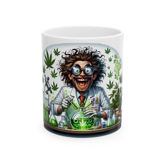 MAD WEED SCIENTIST - Weed Coffee Mug (11oz)- Perfect Weed Gift for Weed Smokers, Stoners, Growers; Wake & Bake / 420 Weed / Marijuana Gift