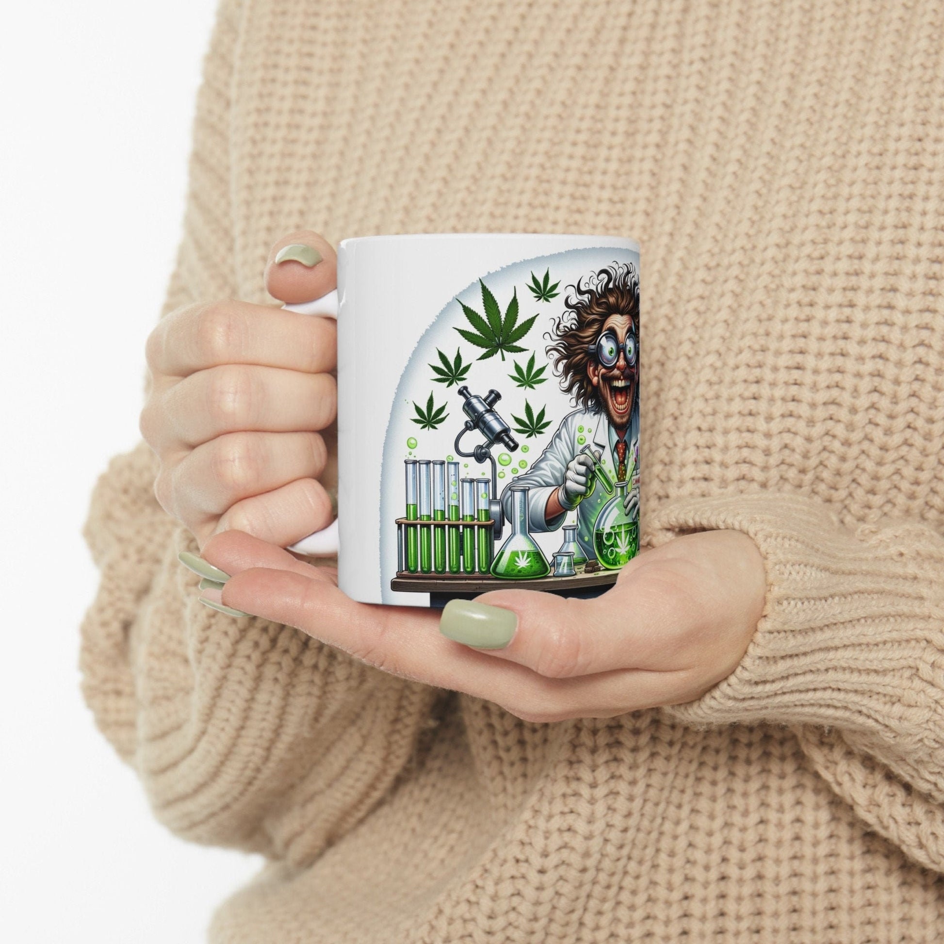 MAD WEED SCIENTIST - Weed Coffee Mug (11oz)- Perfect Weed Gift for Weed Smokers, Stoners, Growers; Wake & Bake / 420 Weed / Marijuana Gift