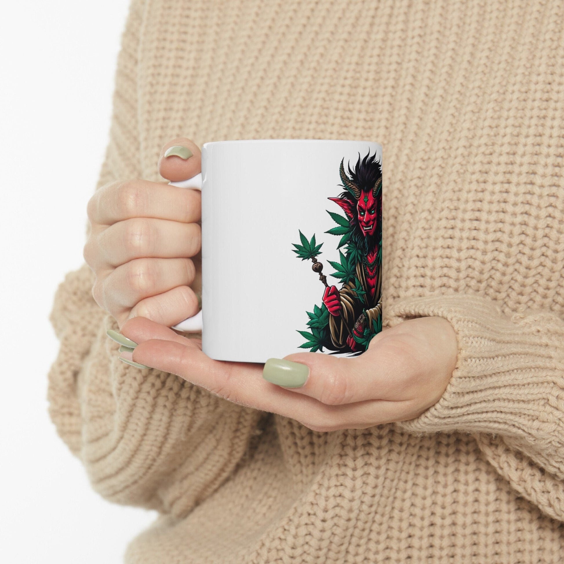 WEED DEVIL - Weed Coffee Mug (11oz)- Perfect Weed Gift for Weed Smokers, Stoners, Growers; Wake & Bake / 420 Weed Mug, Marijuana Gift