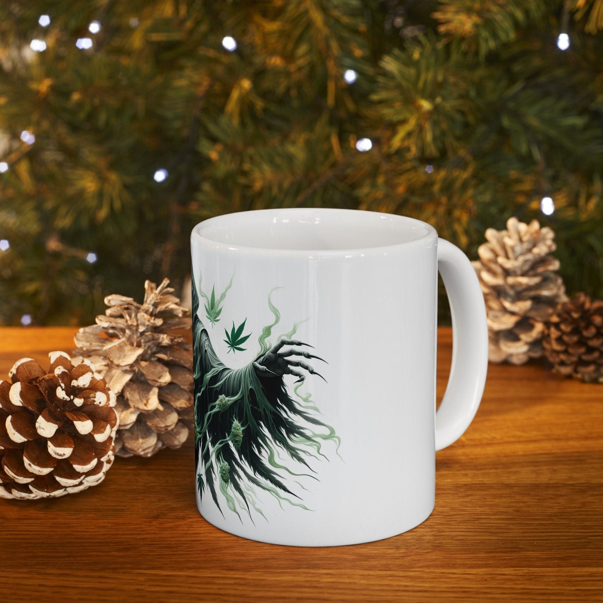 WEED DEMON - Weed Coffee Mug (11oz) - Perfect Weed Gift for Weed Smokers, Stoners, Growers; Wake & Bake / 420 Weed Mug, Marijuana Gift
