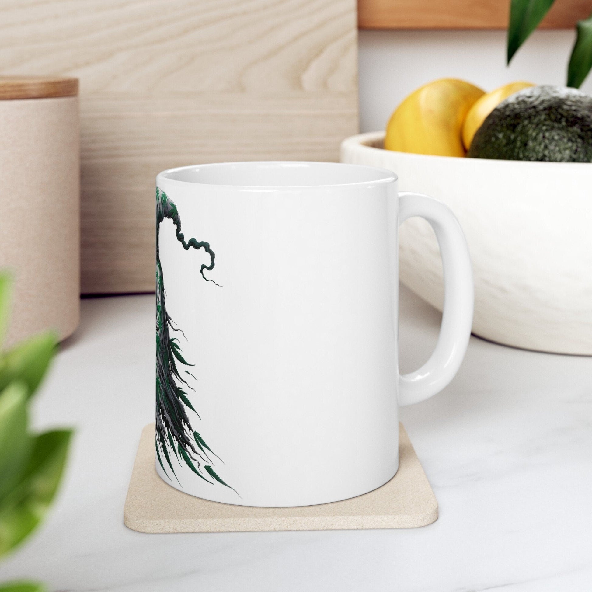 WEED GHOST - Weed Coffee Mug (11oz) - Perfect Weed Gift for Weed Smokers, Stoners, Growers; Wake & Bake / 420 Weed Mug, Marijuana Gift