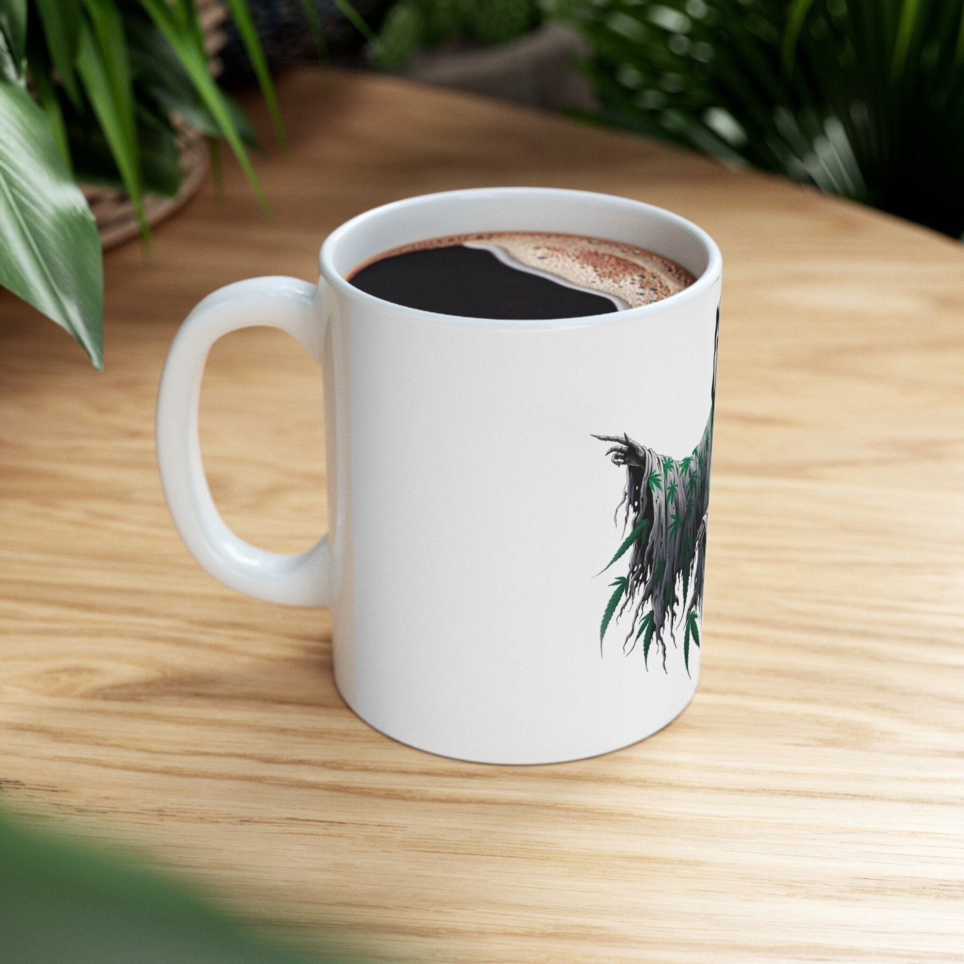 WEED GHOST - Weed Coffee Mug (11oz) - Perfect Weed Gift for Weed Smokers, Stoners, Growers; Wake & Bake / 420 Weed Mug, Marijuana Gift
