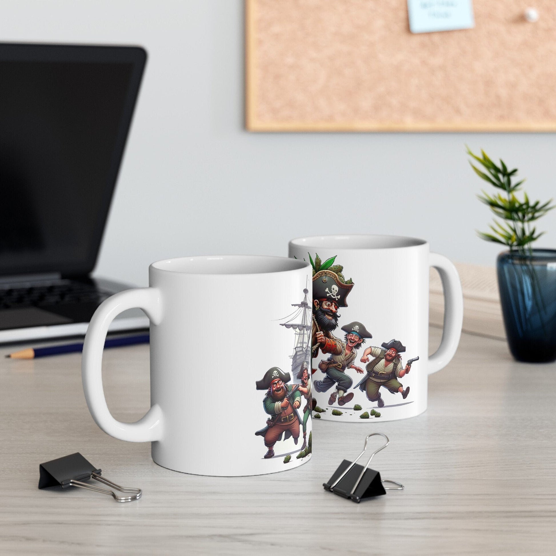 WEED PIRATES LOOT - Weed Coffee Mug (11oz)- Perfect Weed Gift for Weed Smokers, Stoners, Growers; Wake & Bake / 420 Weed Mug, Marijuana Gift