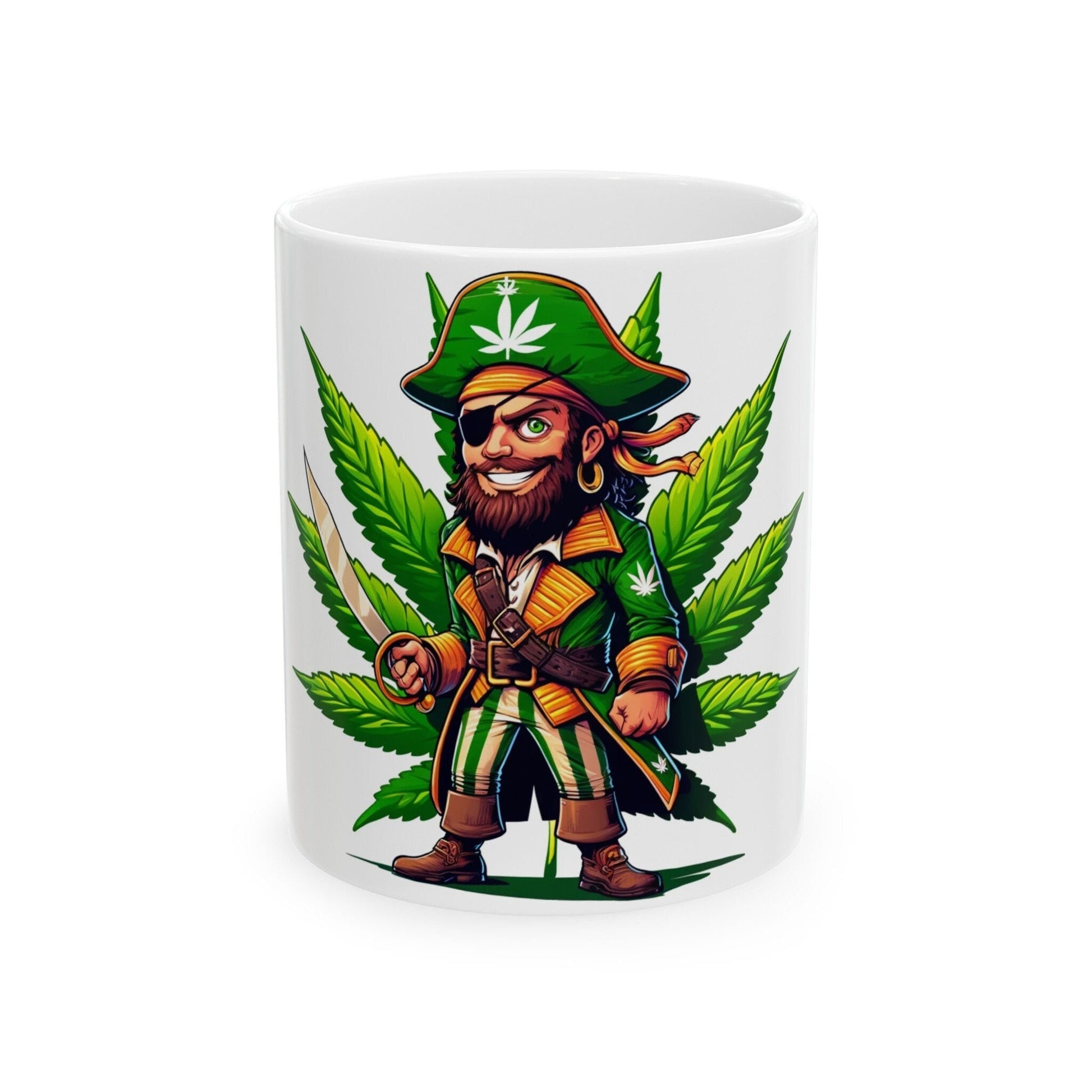 WEED PIRATE - Weed Coffee Mug (11oz) - Perfect Weed Gift for Weed Smokers, Stoners, Growers; Wake and Bake / 420 Weed Mug, Marijuana Gift