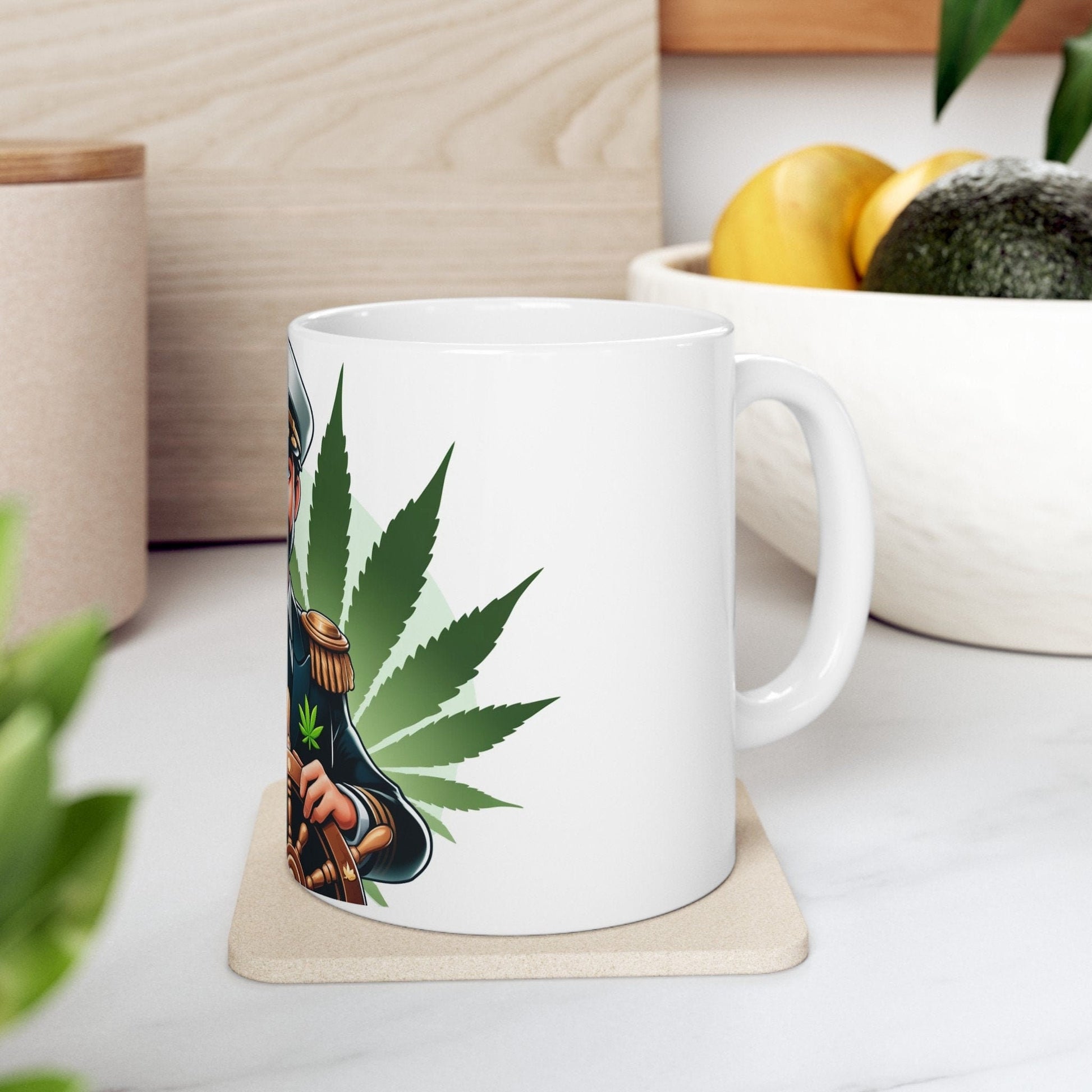 WEED CAPTAIN - Weed Coffee Mug (11oz) - Perfect Weed Gift for Weed Smokers, Stoners, Growers; Wake and Bake / 420 Weed Mug, Marijuana Gift