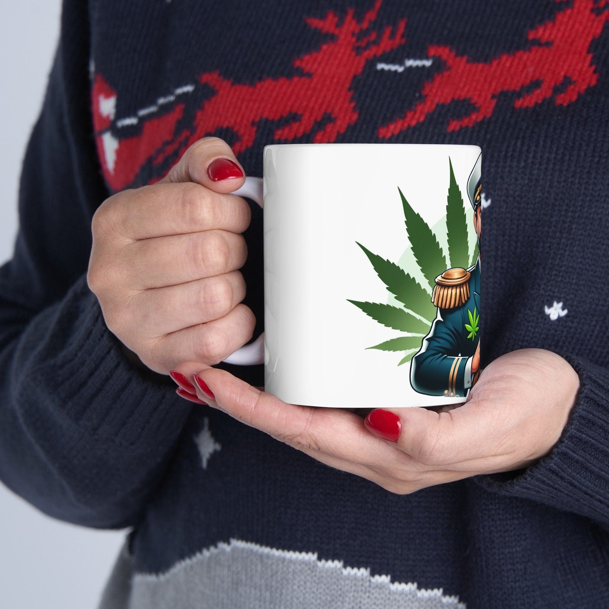 WEED CAPTAIN - Weed Coffee Mug (11oz) - Perfect Weed Gift for Weed Smokers, Stoners, Growers; Wake and Bake / 420 Weed Mug, Marijuana Gift