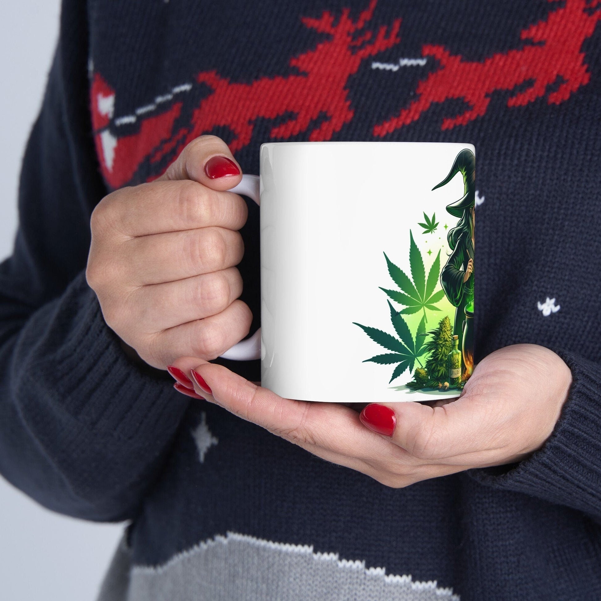 WEED WITCH with POTIONS - 420 Coffee Mug (11oz) Perfect Gift for Smokers/ Marijuana Gift; Wake & Bake Mug - Weed/Cannabis Cup / Stoner Mug