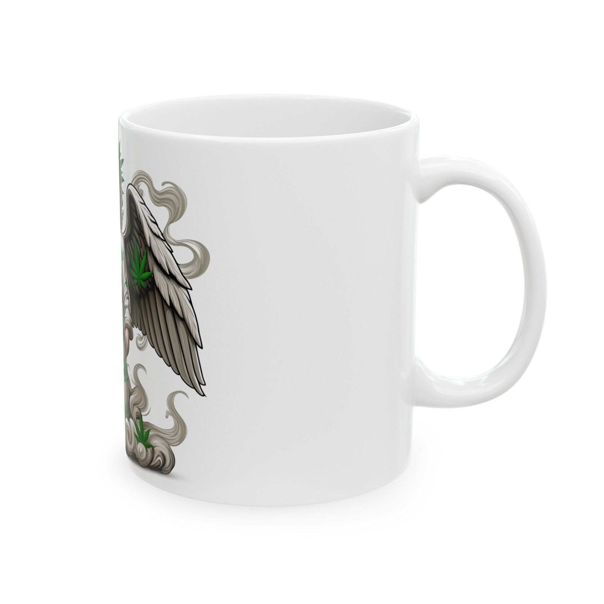 WEED ANGEL - 420 Coffee Mug (11oz) Perfect Gift for Smokers/ Marijuana Gift; Wake & Bake Mug - Cannabis Cup / Stoner Mug - Religious Gifts