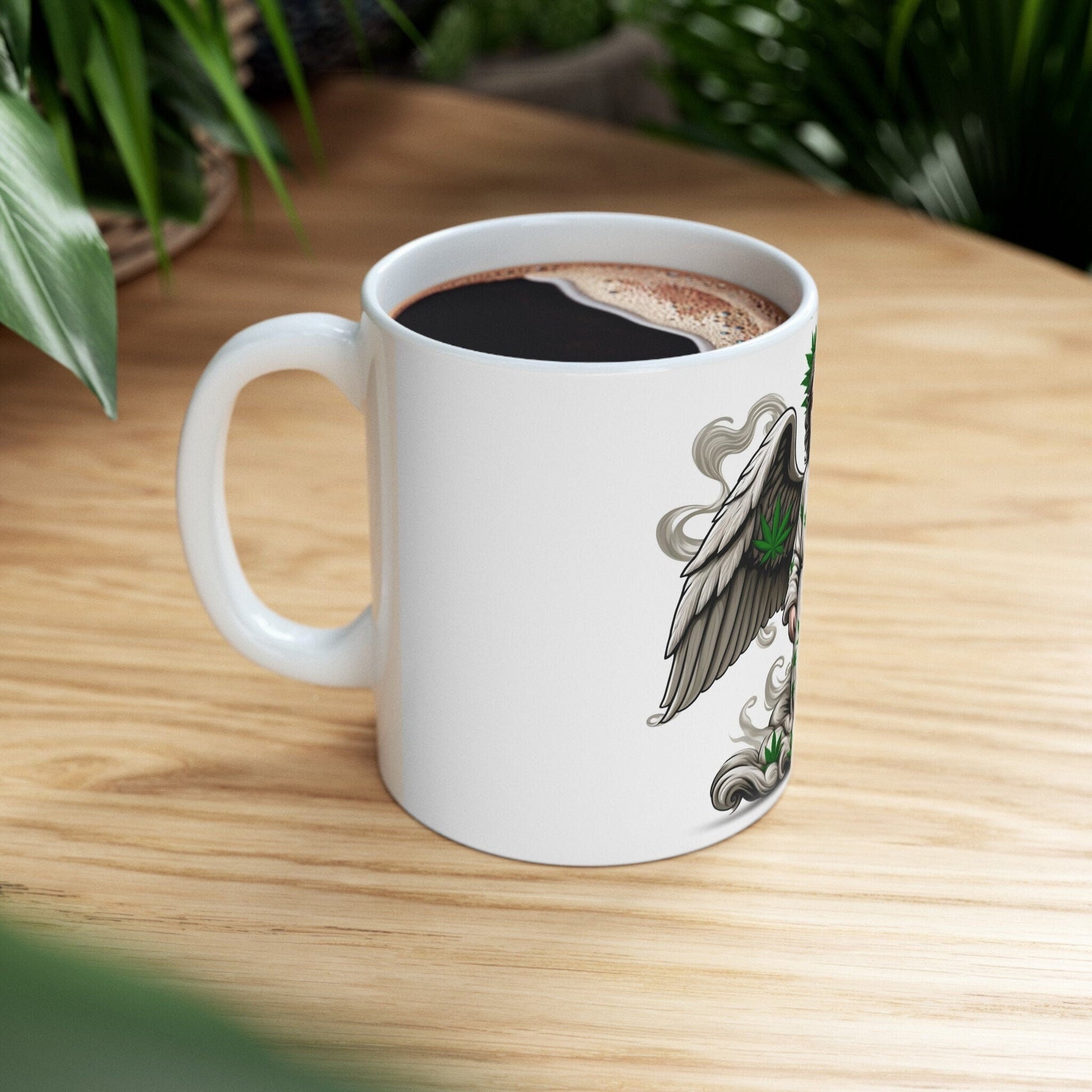 WEED ANGEL - 420 Coffee Mug (11oz) Perfect Gift for Smokers/ Marijuana Gift; Wake & Bake Mug - Cannabis Cup / Stoner Mug - Religious Gifts
