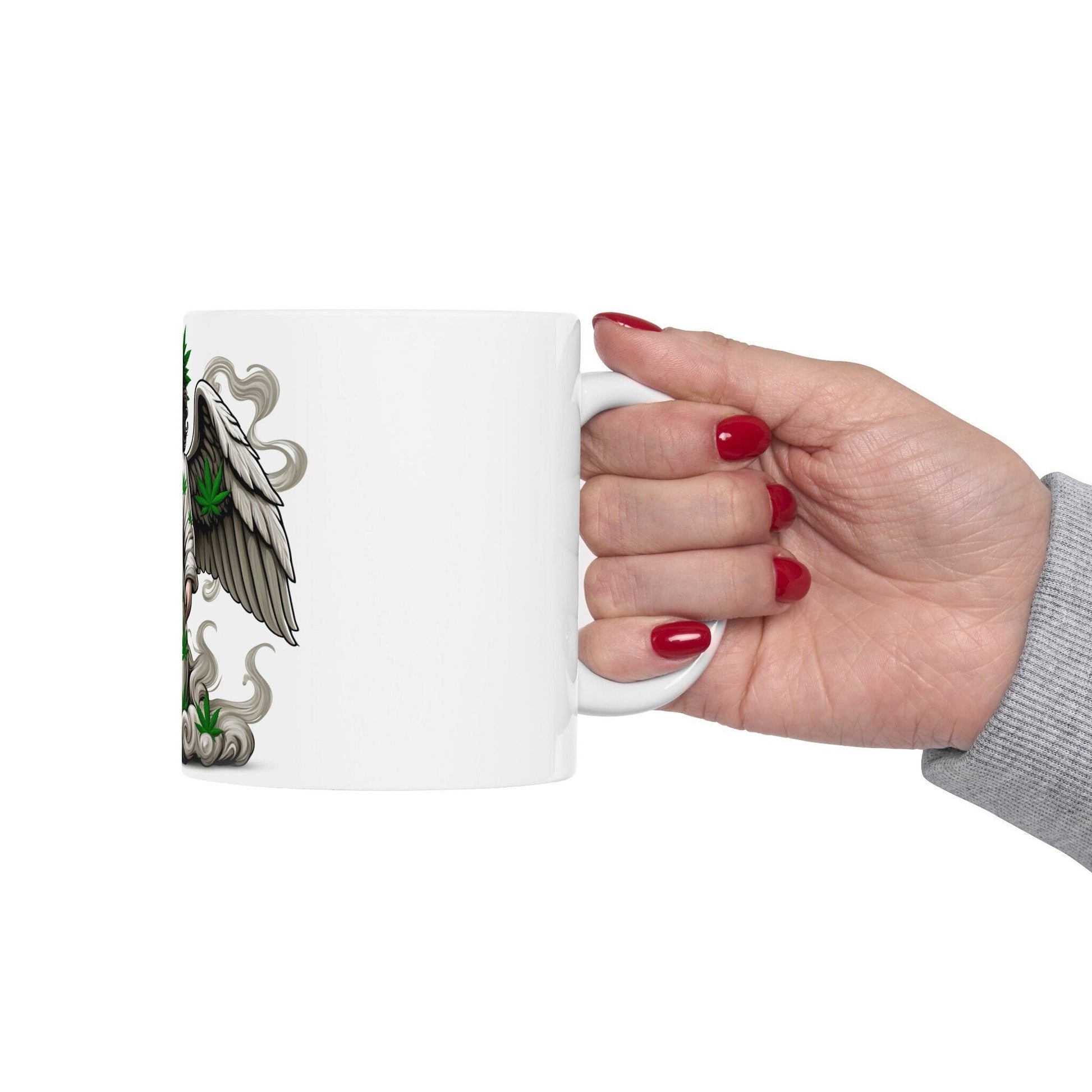 WEED ANGEL - 420 Coffee Mug (11oz) Perfect Gift for Smokers/ Marijuana Gift; Wake & Bake Mug - Cannabis Cup / Stoner Mug - Religious Gifts