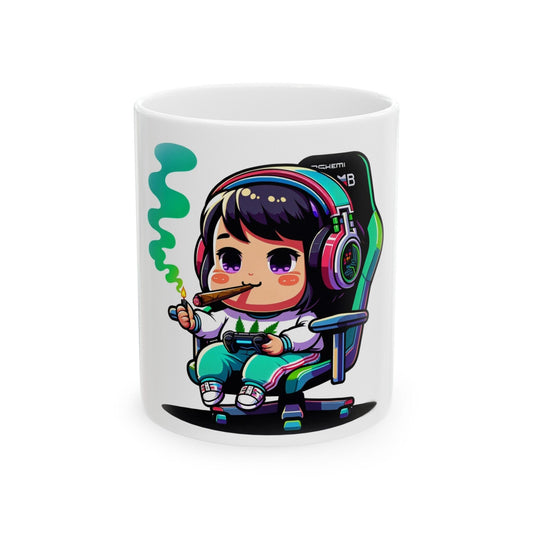 GAMER GIRL - 420 Coffee Mug (11oz) Perfect Gift for Smokers/ Marijuana Gift; Wake & Bake Mug - Cannabis Cup / Stoner Mug - Girlfriend Gift