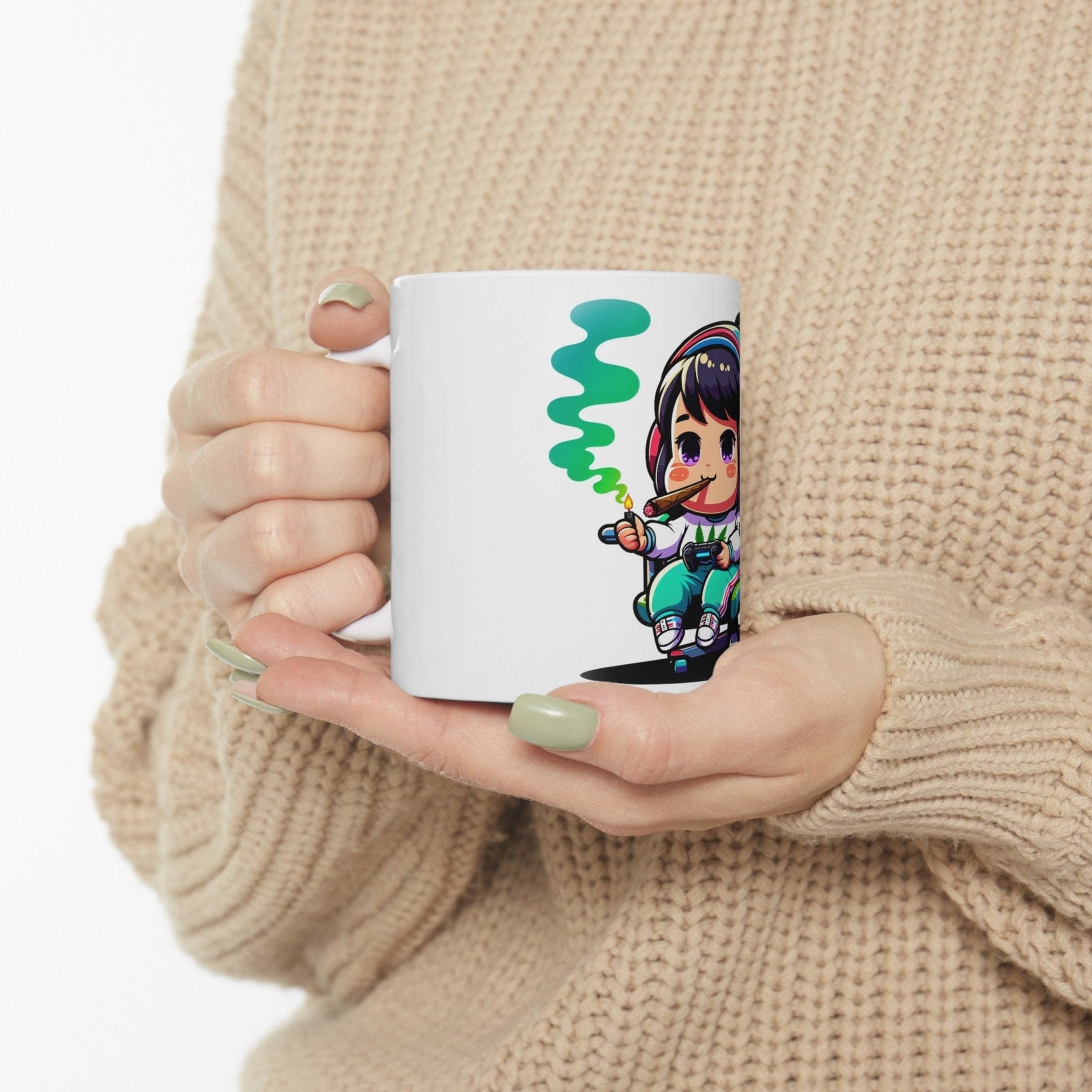 GAMER GIRL - 420 Coffee Mug (11oz) Perfect Gift for Smokers/ Marijuana Gift; Wake & Bake Mug - Cannabis Cup / Stoner Mug - Girlfriend Gift