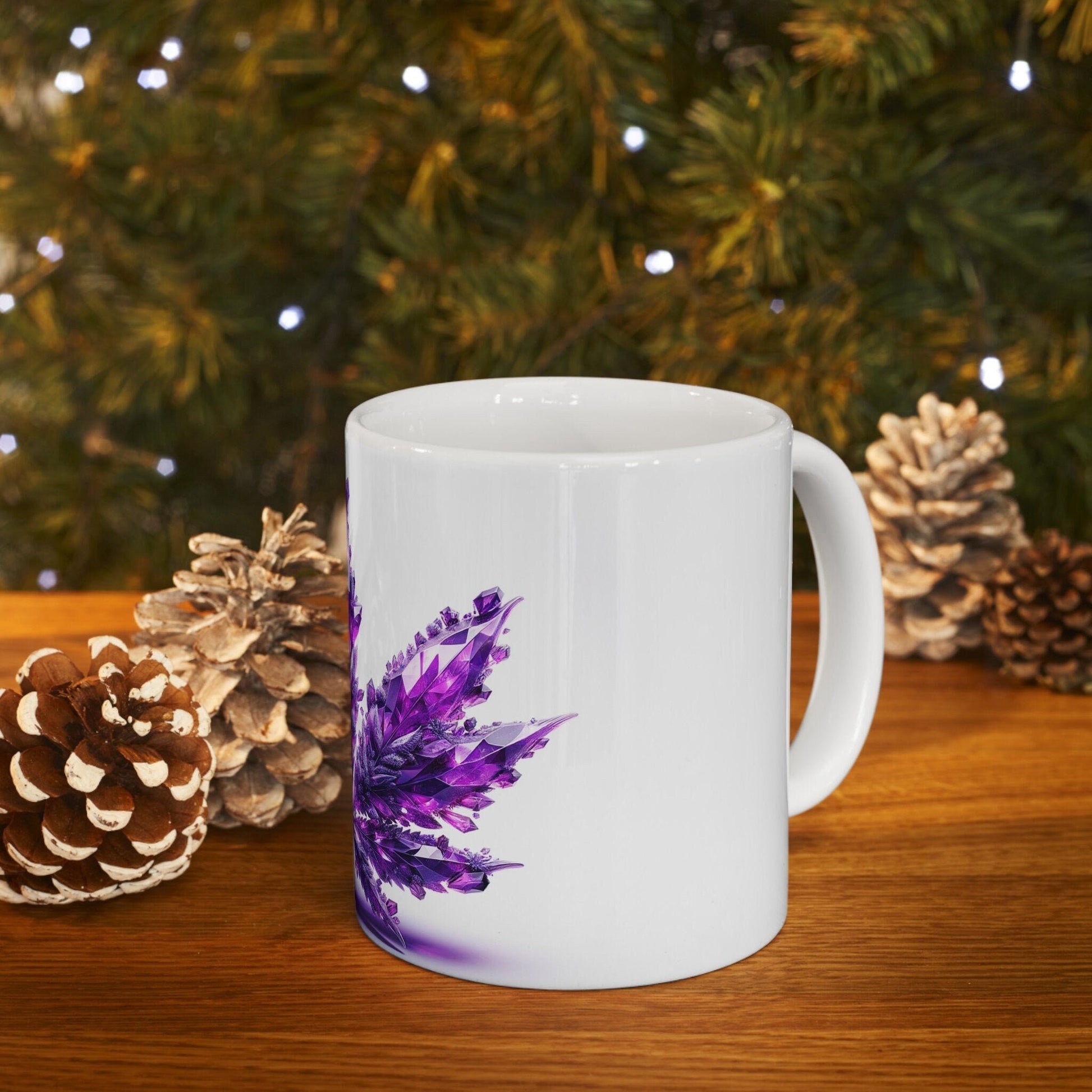 PURPLE WEED CRYSTALS - 420 Coffee Mug (11oz) Perfect Gift for Smokers/ Marijuana Gift; Wake and Bake Mug - Cannabis Cup / Stoner Mug