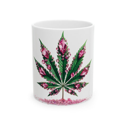 PINK WEED CRYSTALS - 420 Coffee Mug (11oz) Perfect Gift for Smokers/ Marijuana Gift; Wake and Bake Mug - Cannabis Cup / Stoner Mug