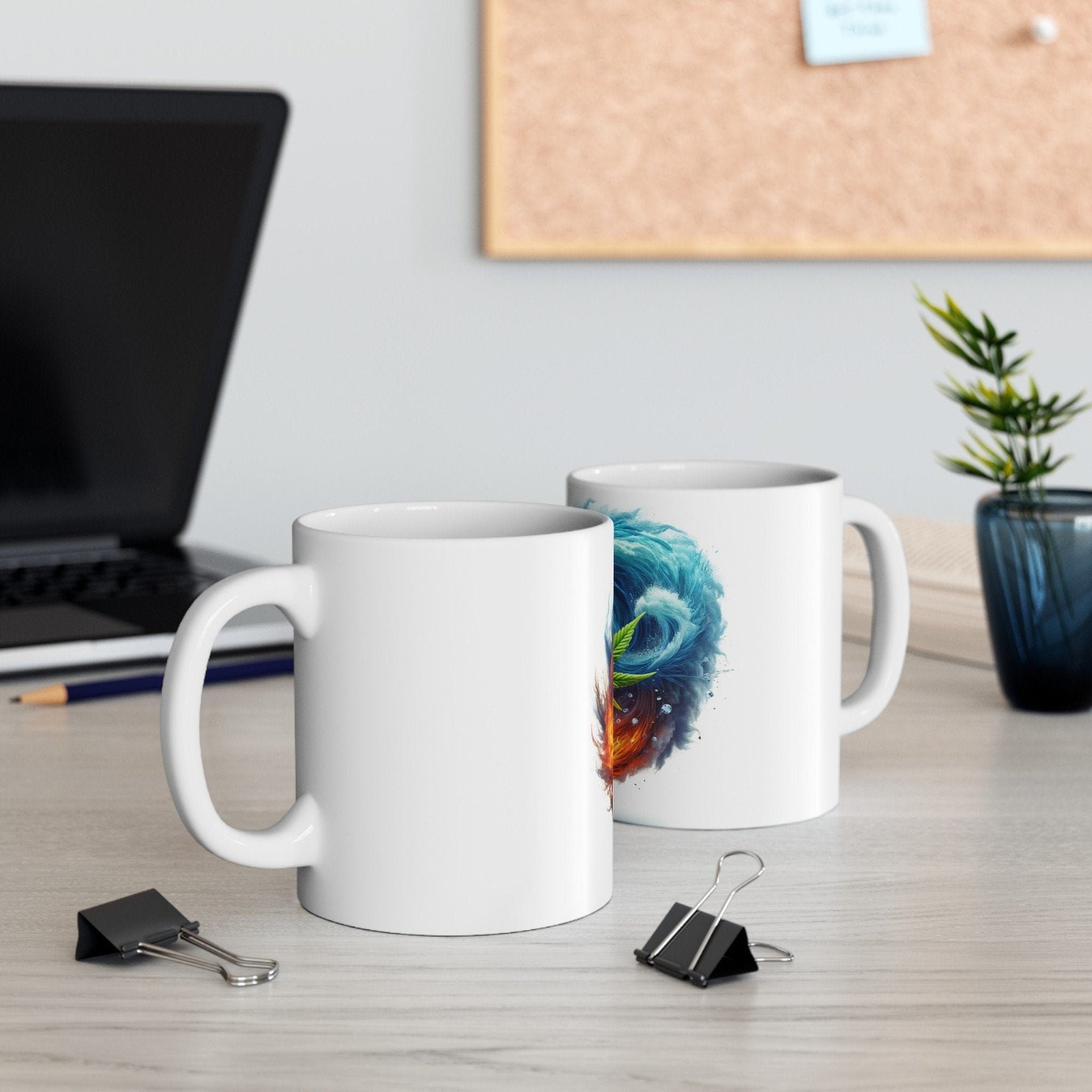 FIRE & WATER WEED Leaf - 420 Coffee Mugs (11oz) Perfect Gift for Smokers/ Marijuana Gift; Wake and Bake Mug - Cannabis Cup / Stoner Mug