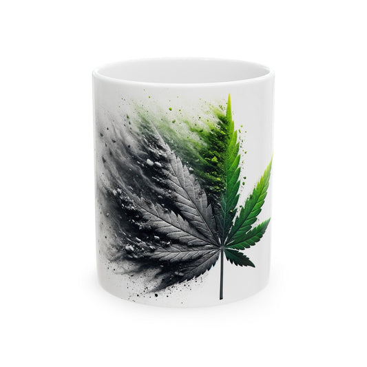 WEED LEAF to ASHES - Weed Coffee Mugs (11oz) Perfect Gift for Smokers/ Marijuana Gift; Wake and Bake Mug - Cannabis Cup / Stoner Mug