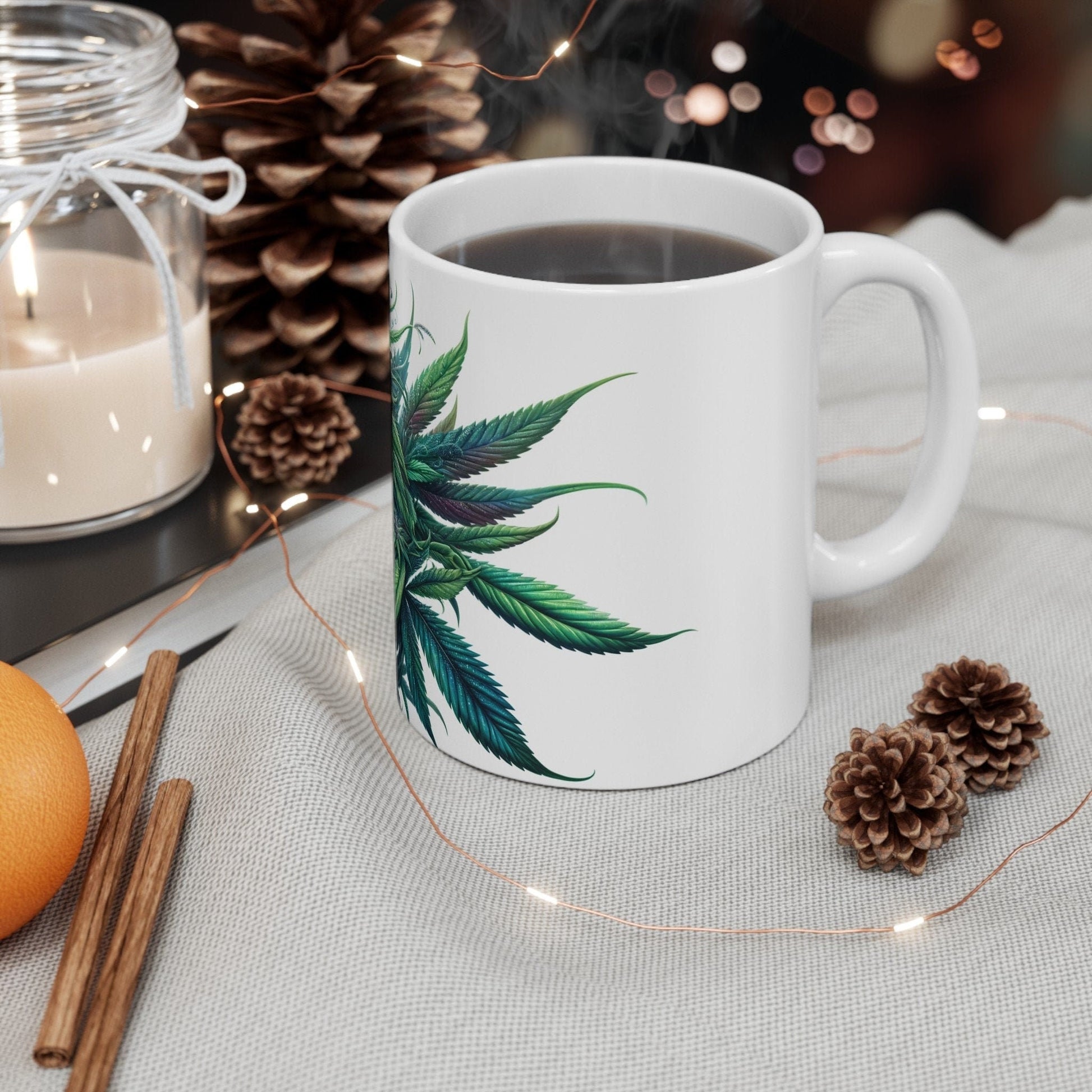 WEED PLANT MUG - Weed Coffee Mugs (11oz) Perfect Gift for Smokers/ Marijuana Gift; Wake and Bake Mug - Cannabis Cup / Stoner Mug