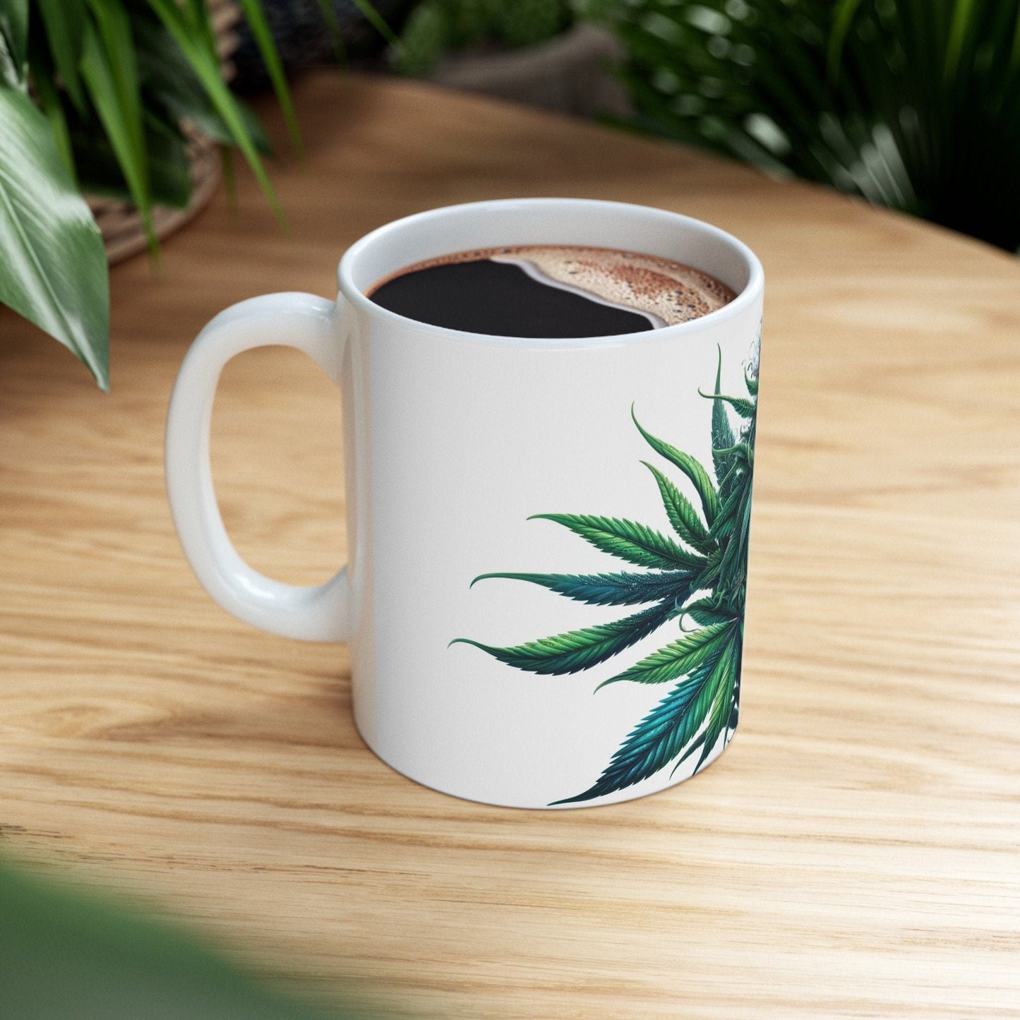 WEED PLANT MUG - Weed Coffee Mugs (11oz) Perfect Gift for Smokers/ Marijuana Gift; Wake and Bake Mug - Cannabis Cup / Stoner Mug