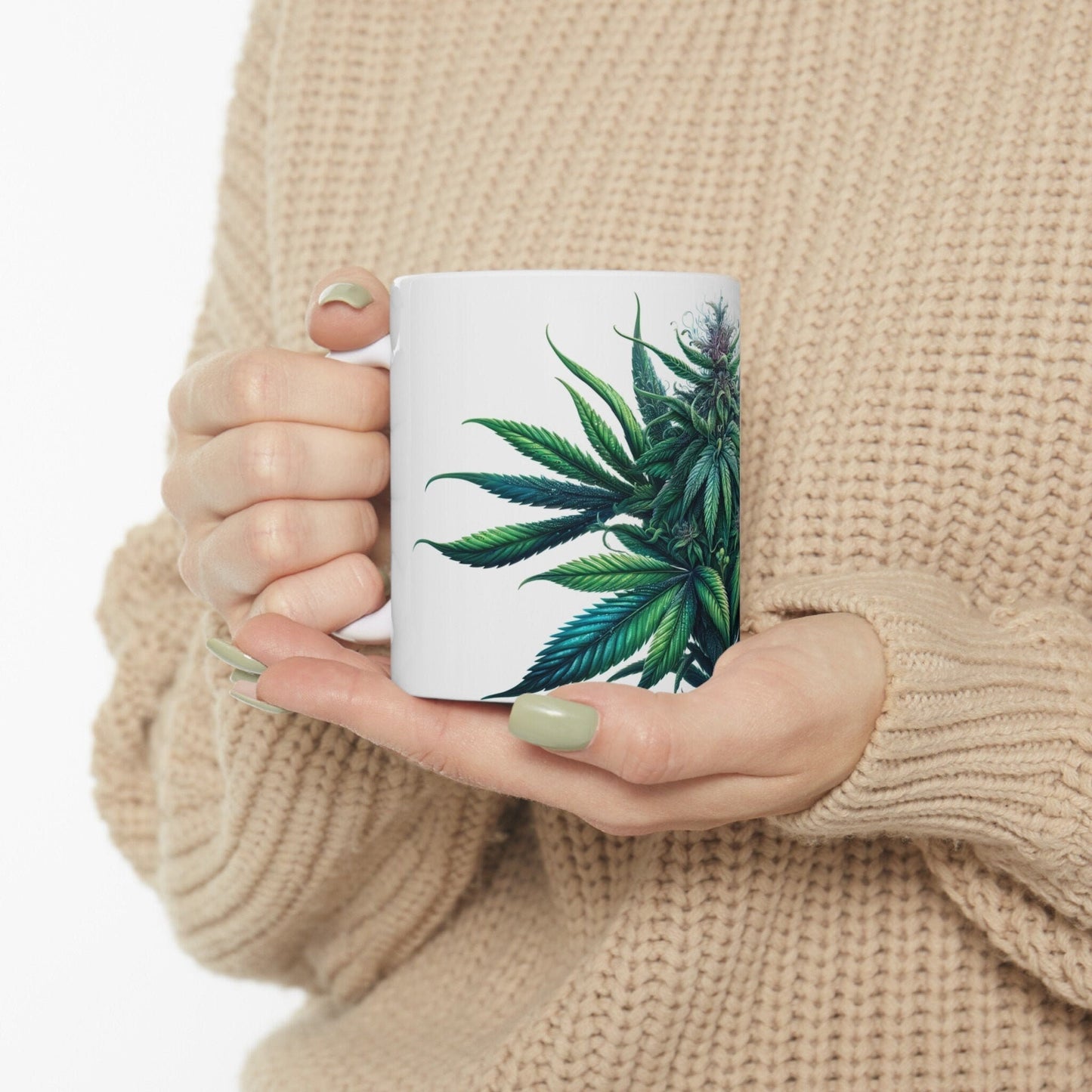 WEED PLANT MUG - Weed Coffee Mugs (11oz) Perfect Gift for Smokers/ Marijuana Gift; Wake and Bake Mug - Cannabis Cup / Stoner Mug
