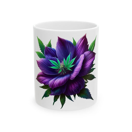 ROYAL PURPLE Weed FLOWER - Weed Coffee Mugs (11oz) Perfect Gift for Smokers/ Marijuana Gift; Wake and Bake Mug - Cannabis Cup / Stoner Mug