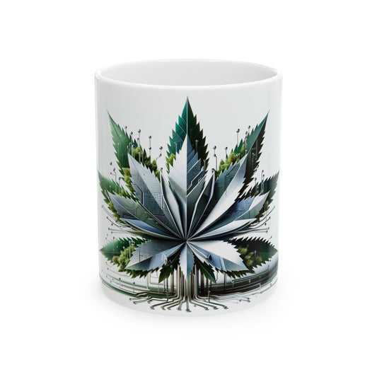 PCB Weed FLOWER - Weed Coffee Mugs (11oz) Perfect Gift for Smokers/ Marijuana Gift; PCB Design - Wake and Bake Mug - Canna Cup / Stoner Mug