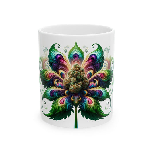 ARTSY WEED FLOWER - Weed Coffee Mugs (11oz) Perfect Gift for Smokers/ Marijuana Gift; Wake and Bake Mug - Cannabis Cup / Stoner Mug