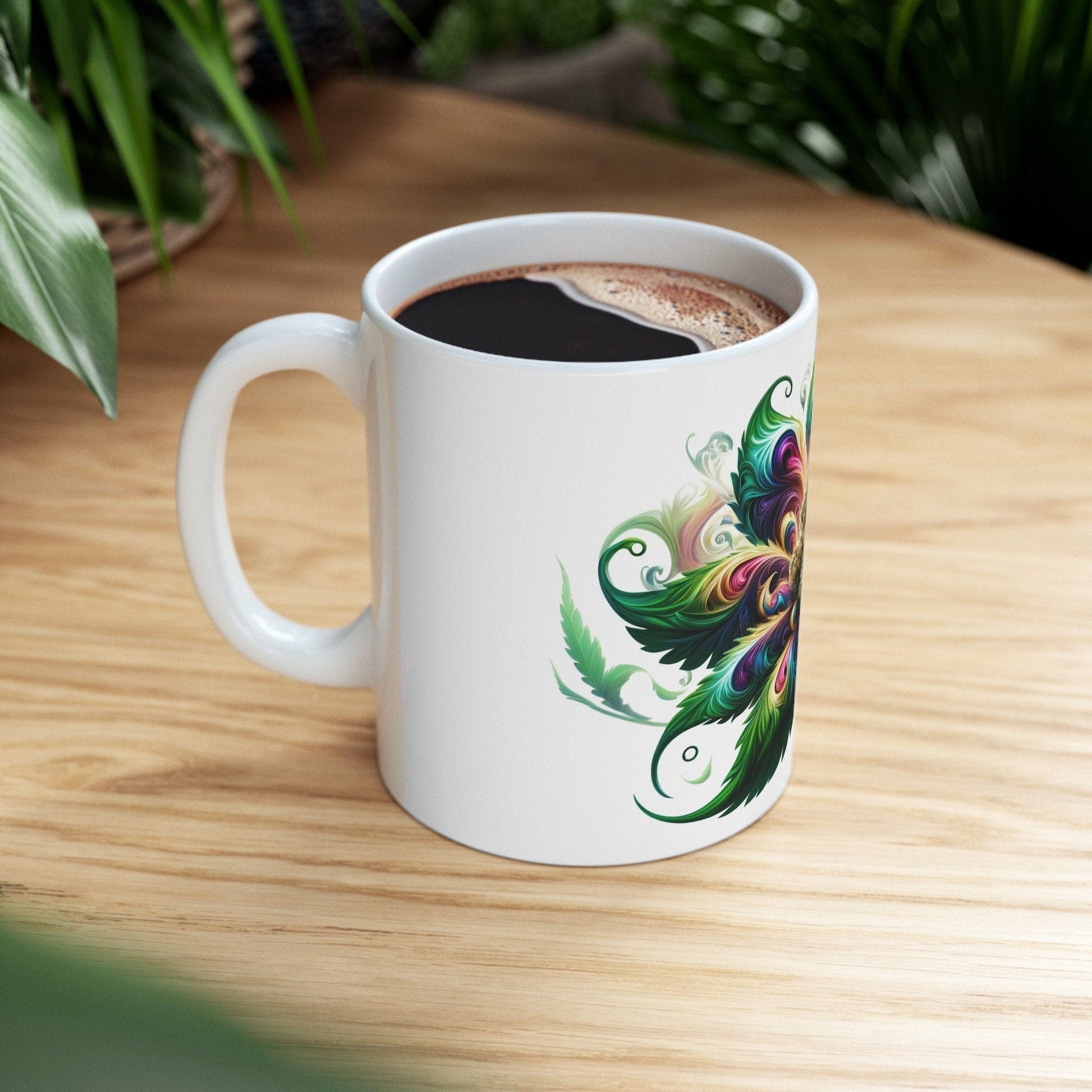 ARTSY WEED FLOWER - Weed Coffee Mugs (11oz) Perfect Gift for Smokers/ Marijuana Gift; Wake and Bake Mug - Cannabis Cup / Stoner Mug