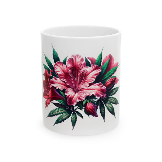 AZALEA WEED FLOWER - Weed Coffee Mugs (11oz) Perfect Gift for Smokers/ Marijuana Gift; Wake and Bake Mug - Cannabis Cup / Stoner Mug