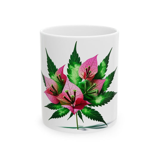 BOUGAINVILLEA WEED FLOWER - Weed Coffee Mugs (11oz) Perfect Gift for Smokers/ Marijuana Gift; Wake and Bake Mug - Cannabis Cup / Stoner Mug