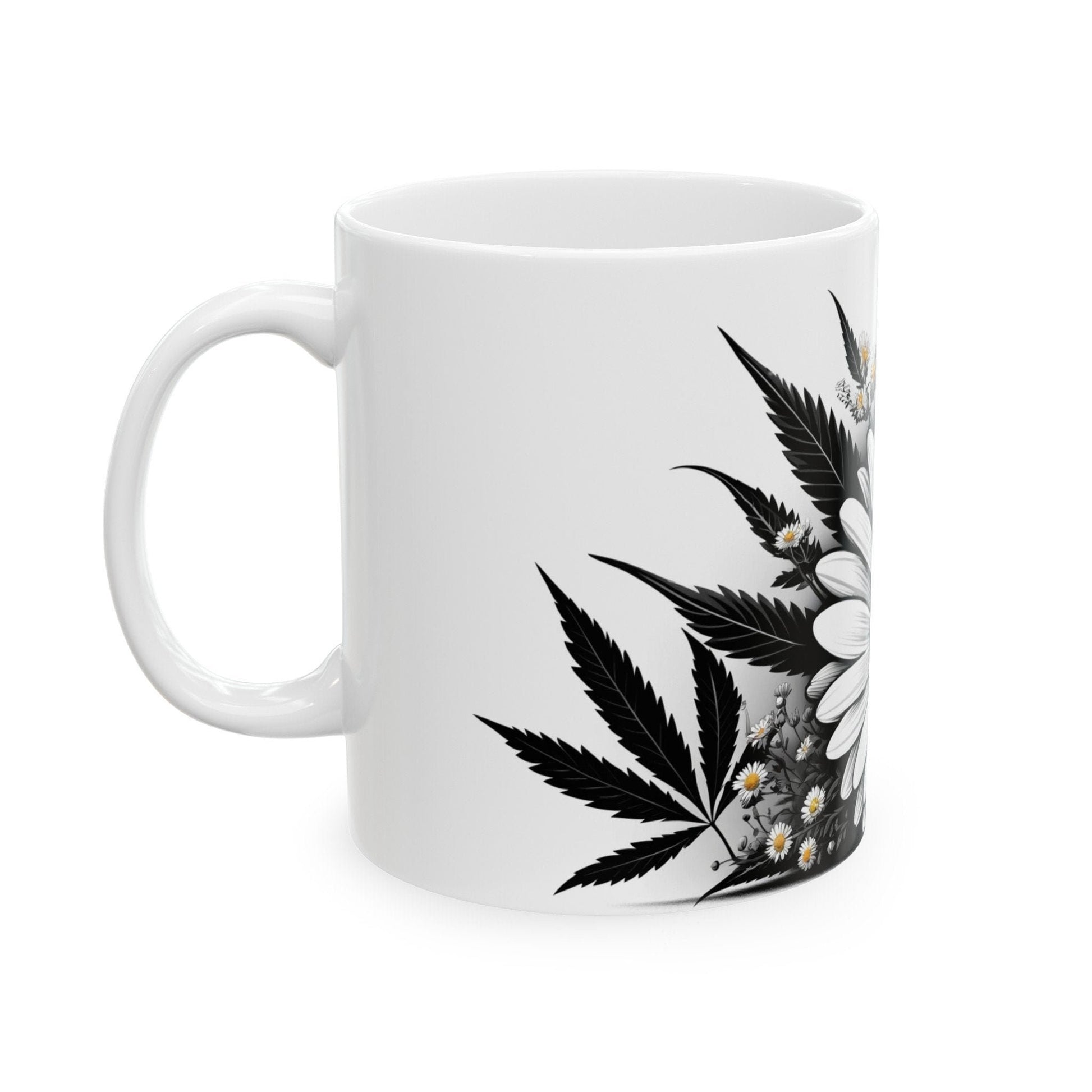 CHAMOMILE WEED FLOWER - Weed Coffee Mugs (11oz) Perfect Gift for Smokers/ Marijuana Gift; Wake and Bake Mug - Cannabis Cup / Stoner Mug