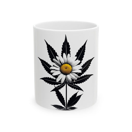 DAISY WEED FLOWER - Weed Coffee Mugs (11oz) Perfect Gift for Smokers/ Marijuana Gift; Wake and Bake Mug - Cannabis Cup / Stoner Mug