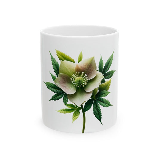 HELLEBORE WEED FLOWER - Weed Coffee Mugs (11oz) Perfect Gift for Smokers/ Marijuana Gift; Wake and Bake Mug - Cannabis Cup / Stoner Mug