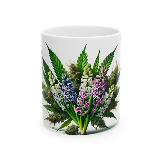 HYACINTH WEED FLOWER - Weed Coffee Mugs (11oz) Perfect Gift for Smokers/ Marijuana Gift; Wake and Bake Mug - Cannabis Cup / Stoner Mug