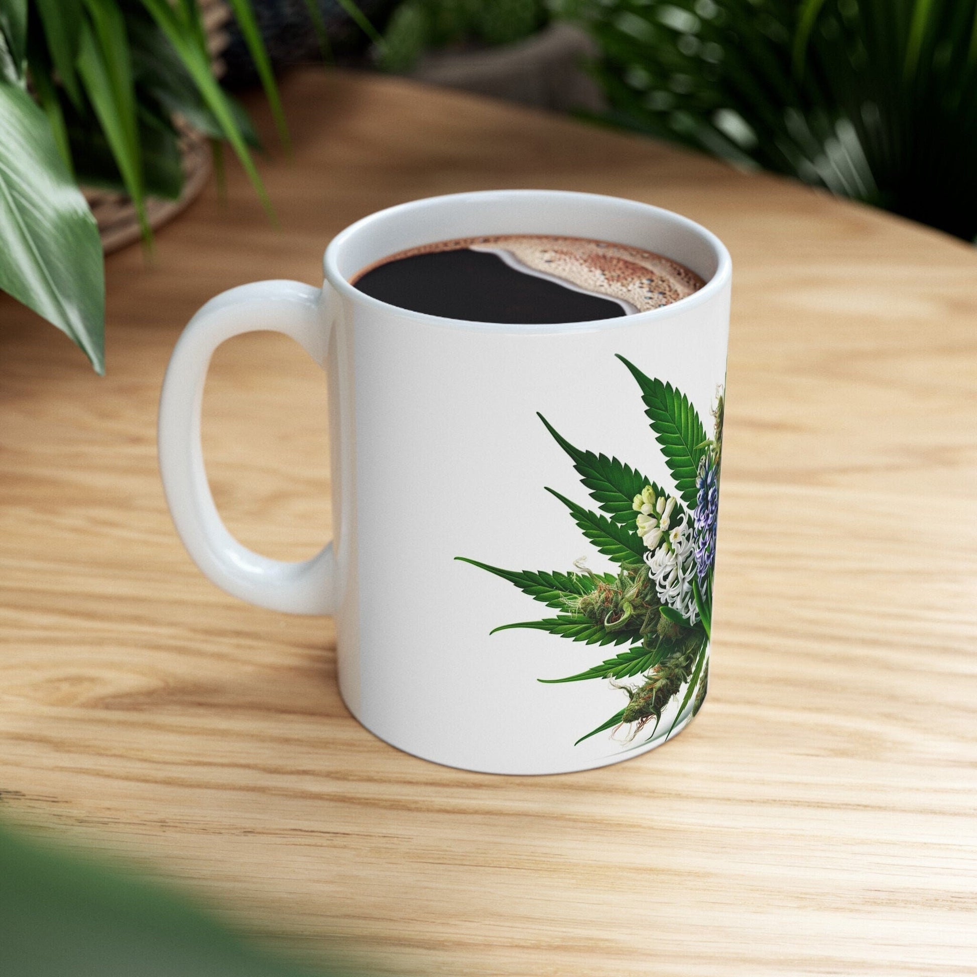 HYACINTH WEED FLOWER - Weed Coffee Mugs (11oz) Perfect Gift for Smokers/ Marijuana Gift; Wake and Bake Mug - Cannabis Cup / Stoner Mug