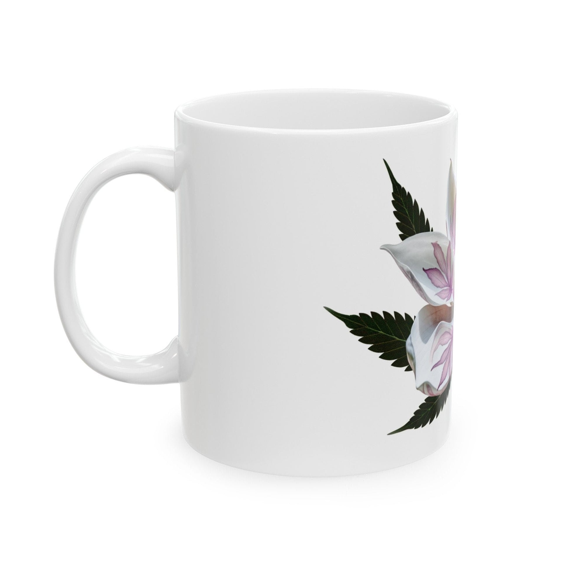 MAGNOLIA WEED FLOWER - Weed Coffee Mugs (11oz) Perfect Gift for Smokers/ Marijuana Gift; Wake and Bake Mug - Cannabis Cup / Stoner Mug