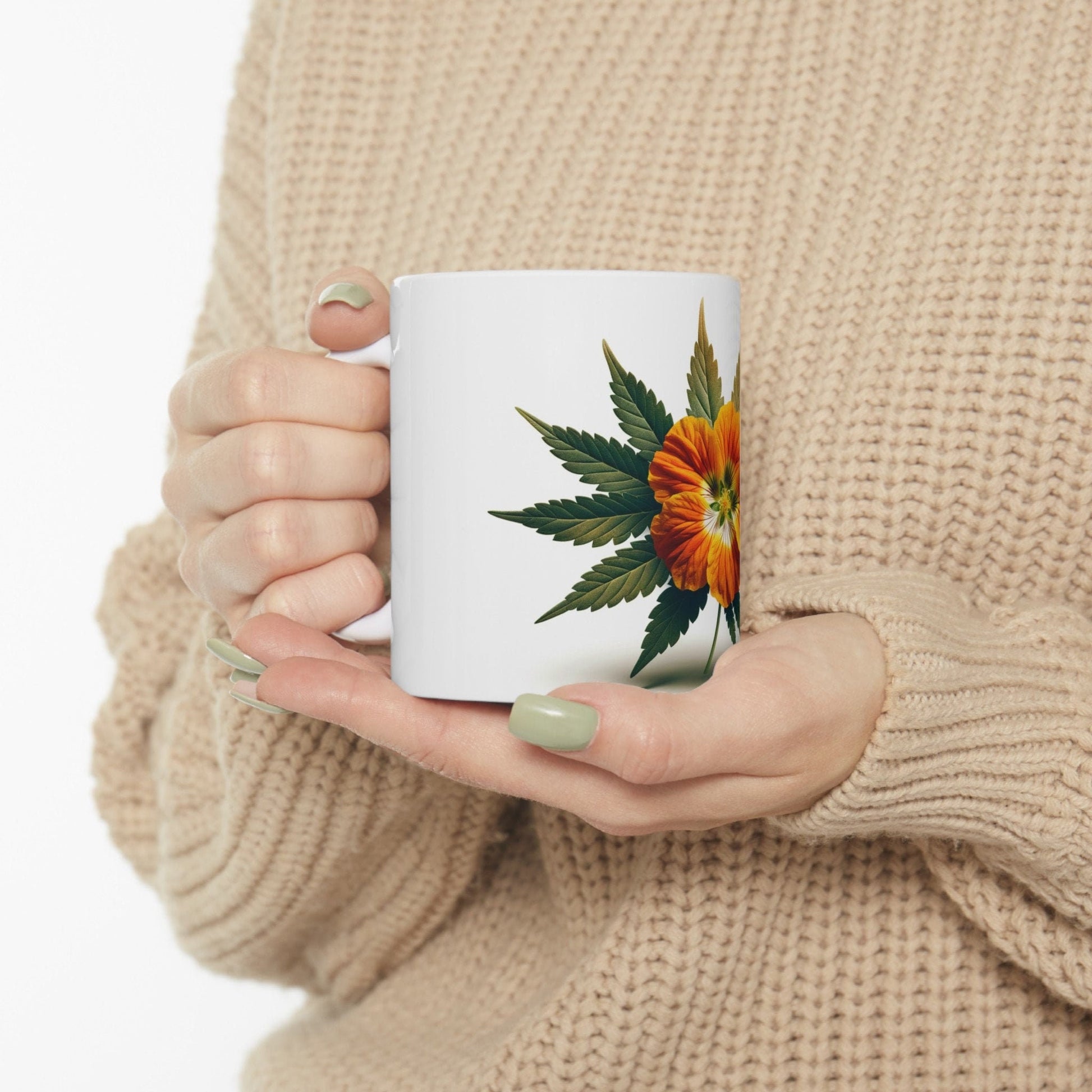 NASTURTIUM WEED FLOWER - Weed Coffee Mugs (11oz) Perfect Gift for Smokers/ Marijuana Gift; Wake and Bake Mug - Cannabis Cup / Stoner Mug